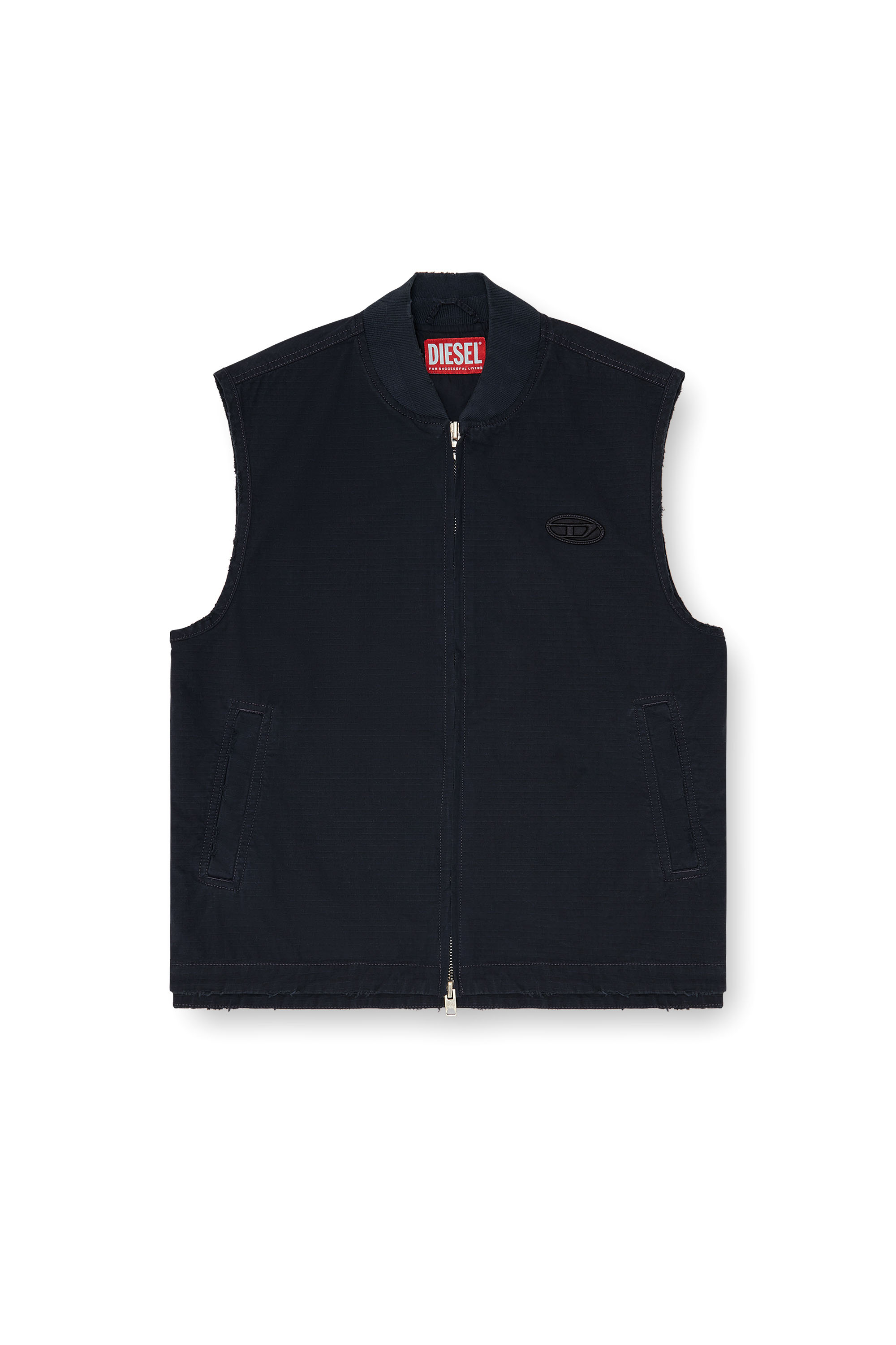 Diesel - J-TYPE-CO-SL, Gilet in cotone ripstop con patch Oval D Uomo in Nero - 2