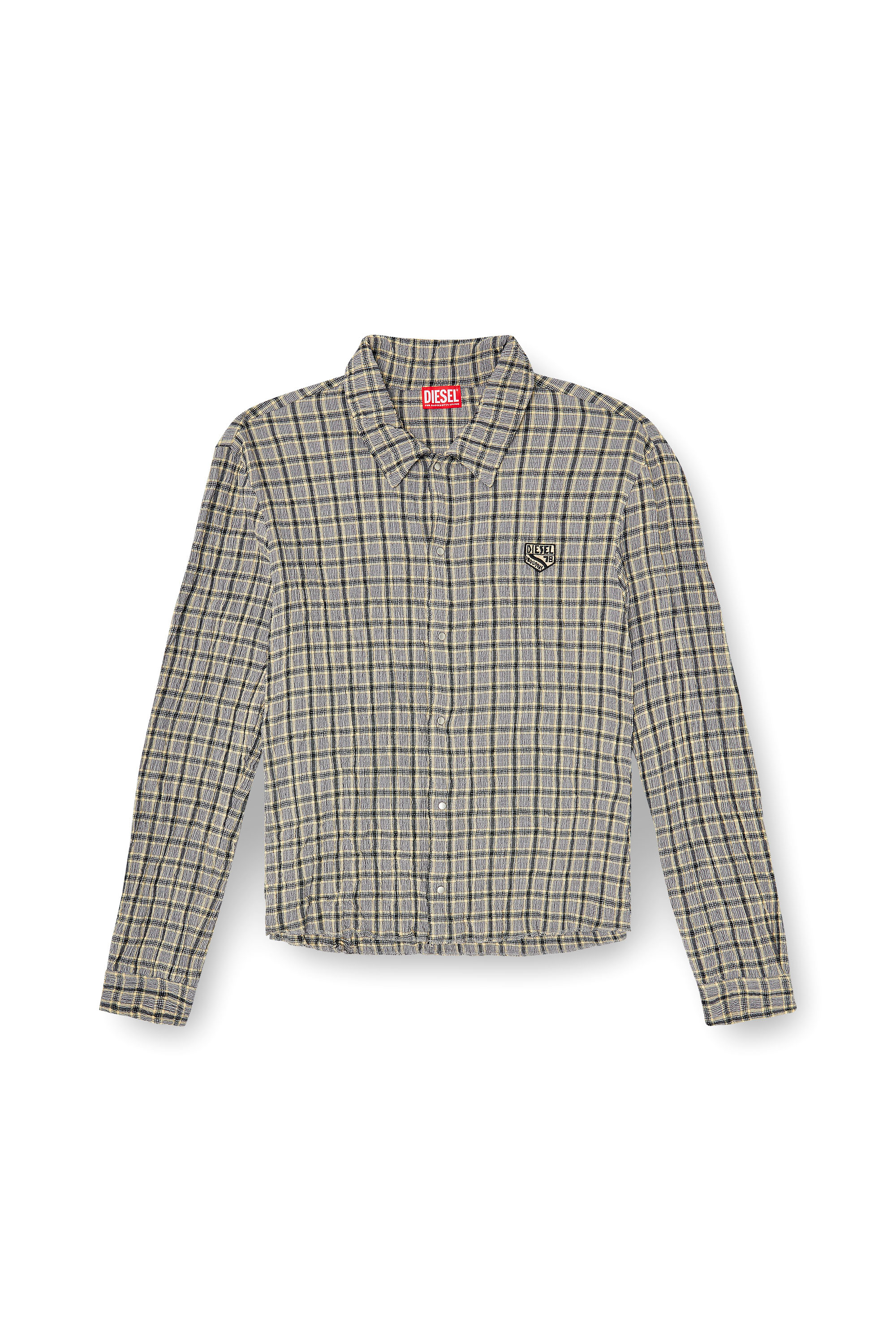Diesel - S-SEERK, Camicia a quadri effetto seersucker Uomo in ToBeDefined - 3