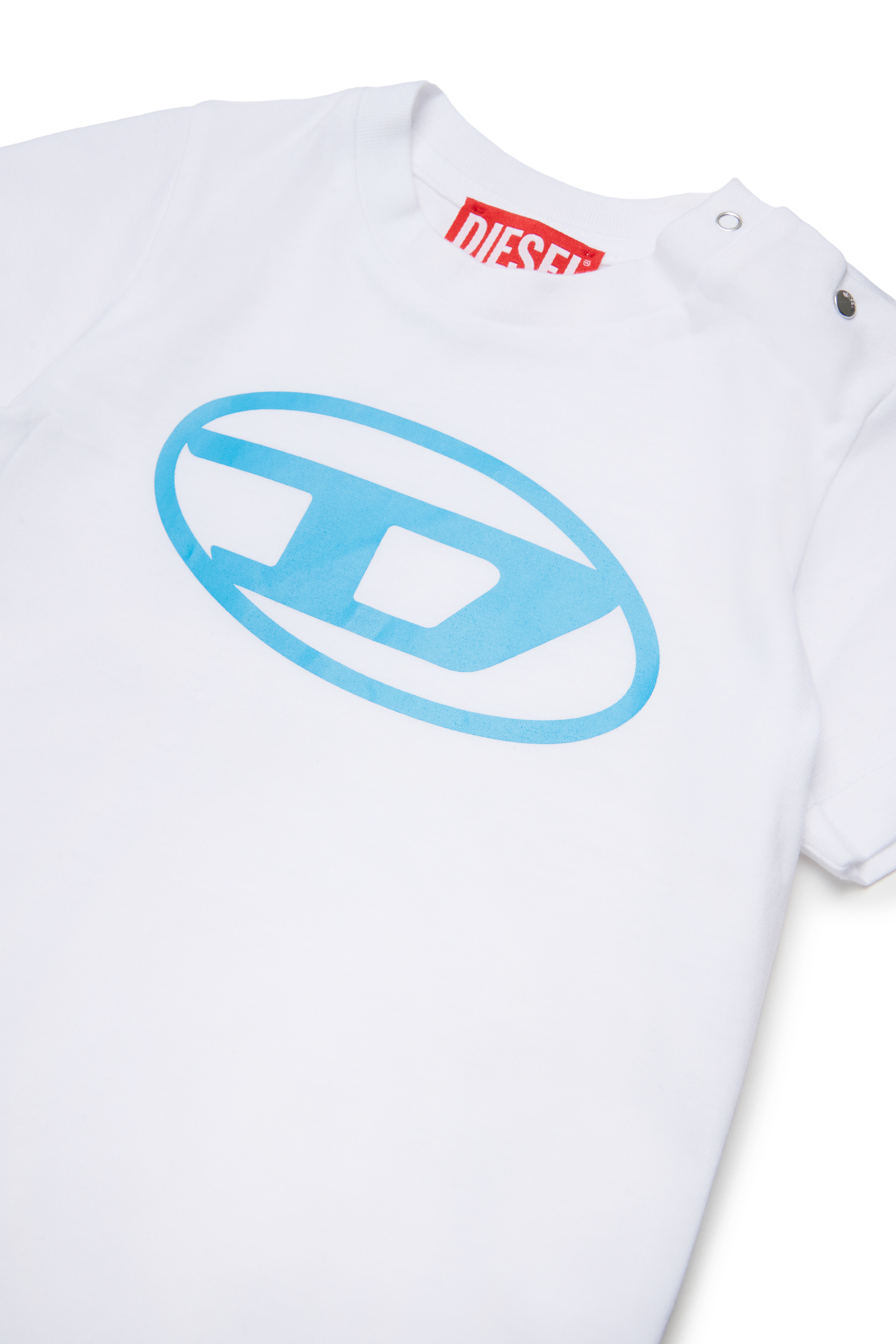 Diesel - TIELB, T-shirt en coton avec imprim&eacute; Oval D Homme in Blanc - 3