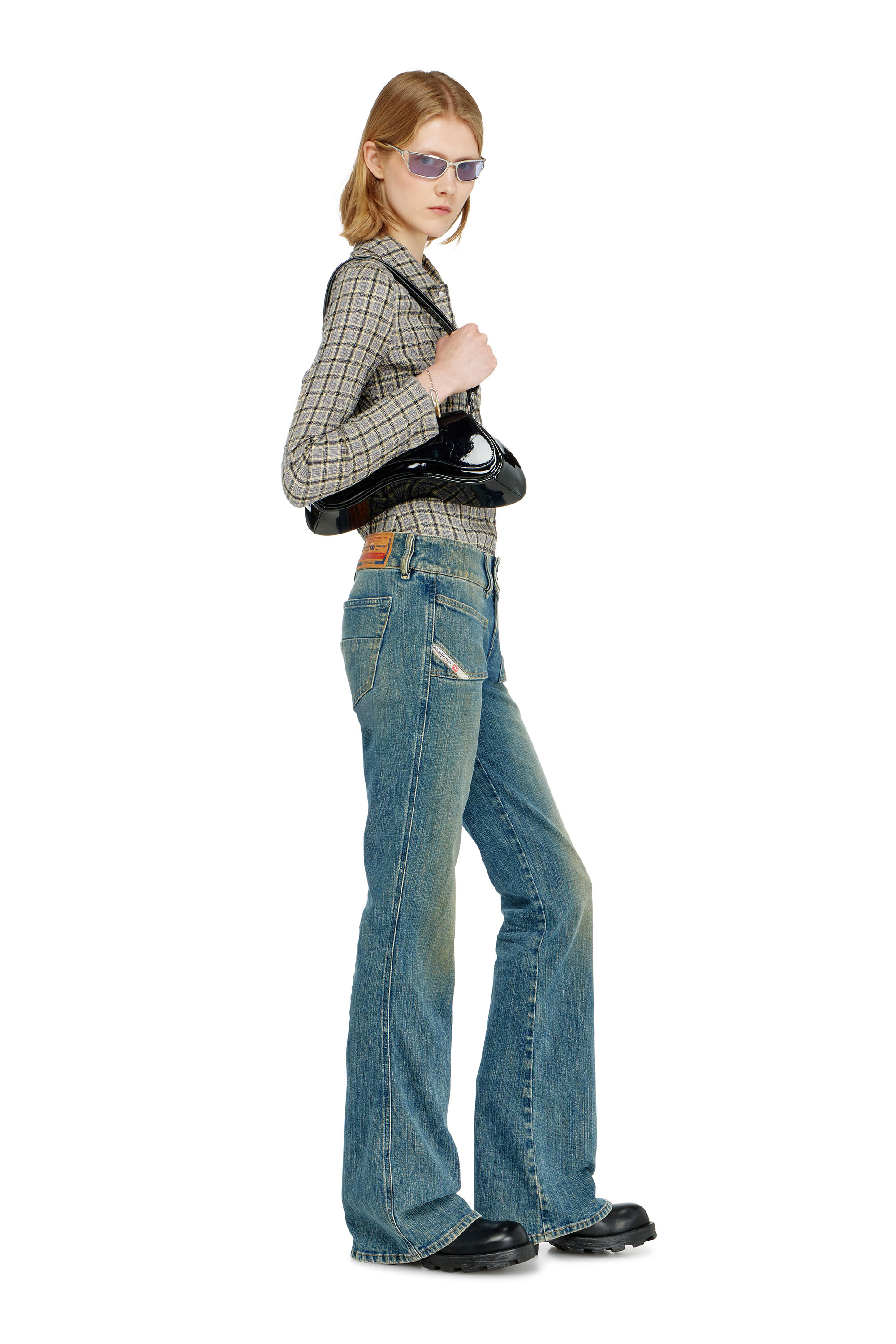 Diesel - Bootcut Jeans D-Hush 007EJ Femme, Bleu moyen - Image 4