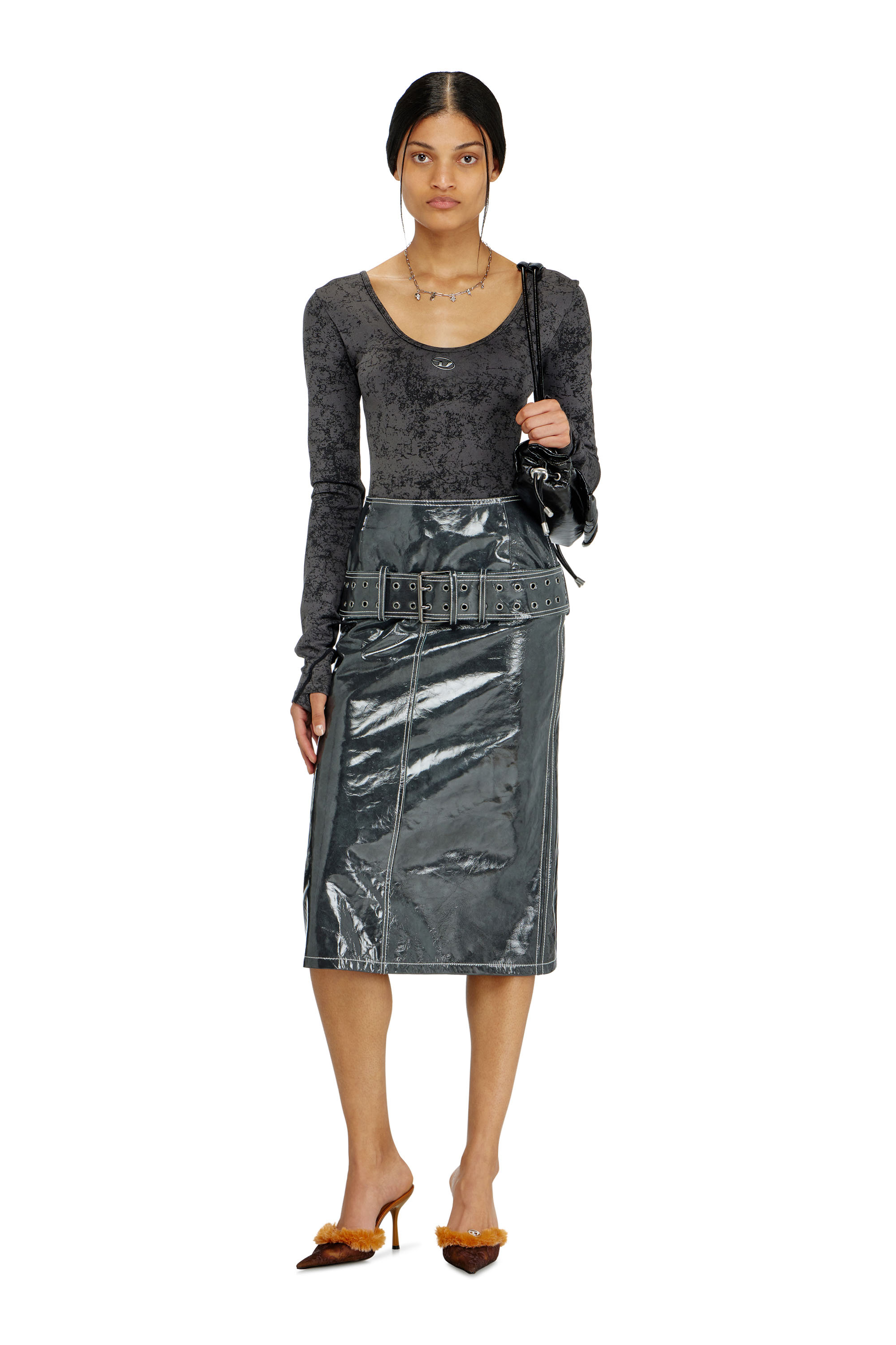 Diesel - IONNA-UTLT, Body &agrave; dos ouvert avec imprim&eacute; utilitaire Femme in Noir - 4