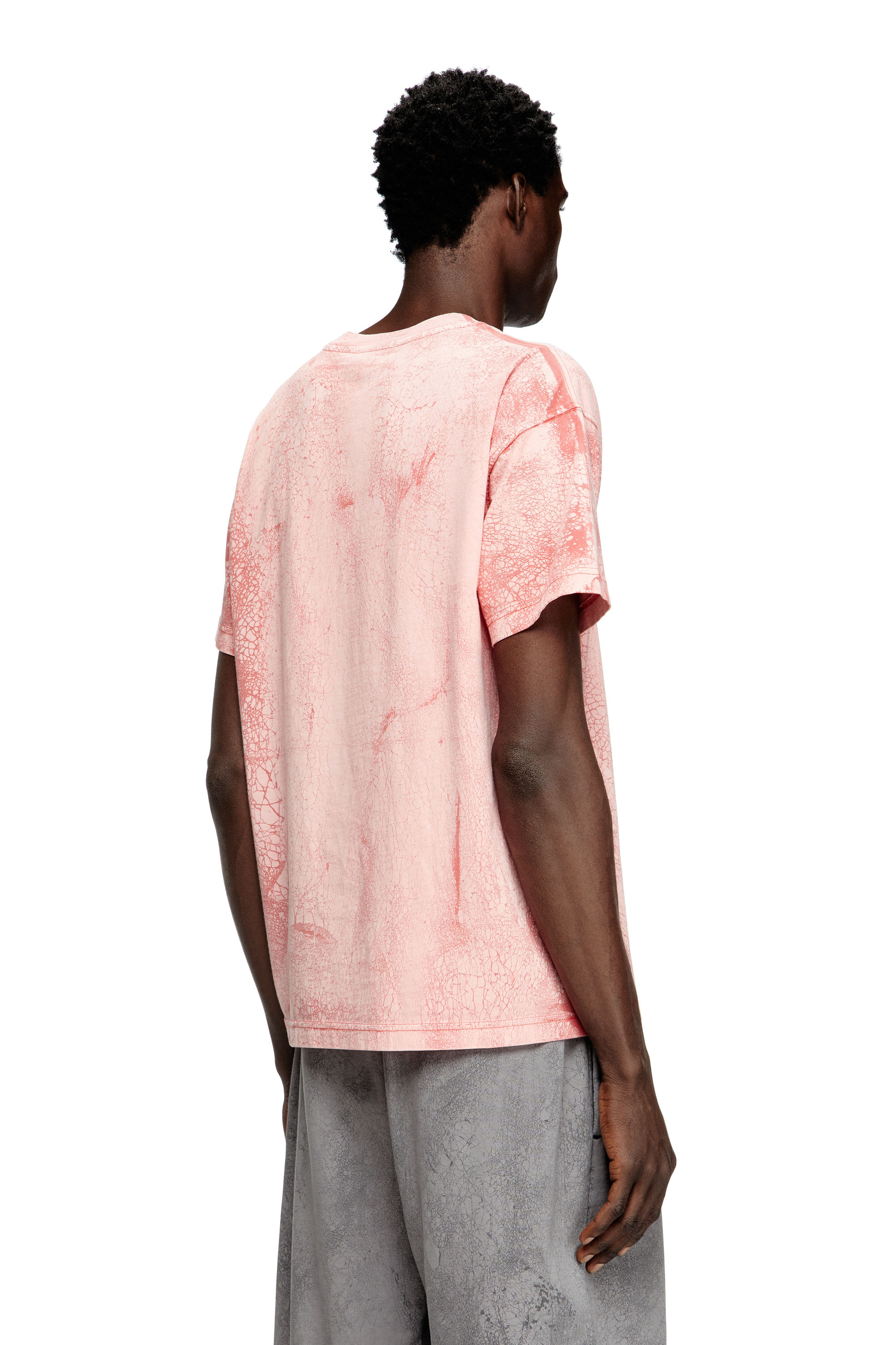 Diesel - T-NORM-T8, T-shirt in jersey cerato Uomo in Rosa - 4