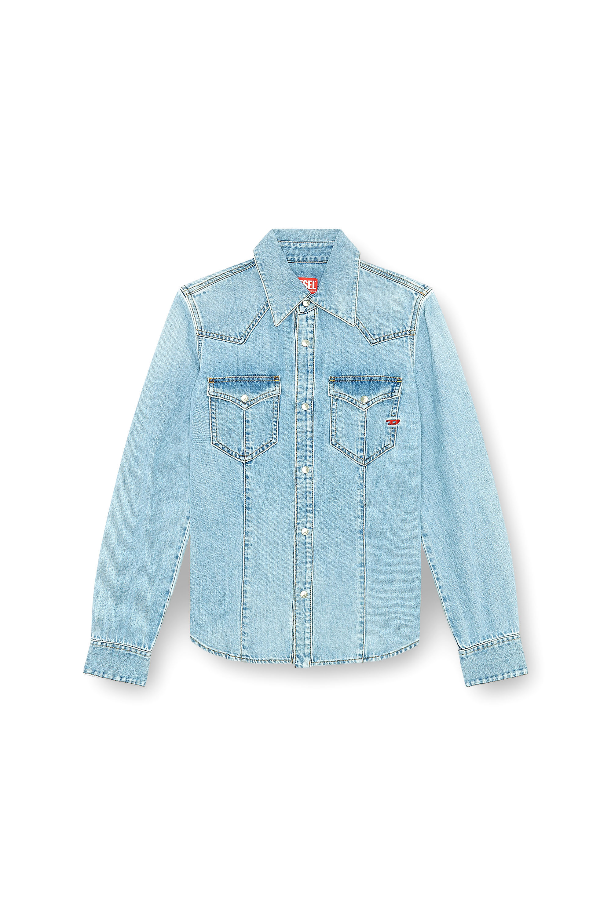 Diesel - DE-WAVES, Chemise western en denim Femme in Bleu - 2