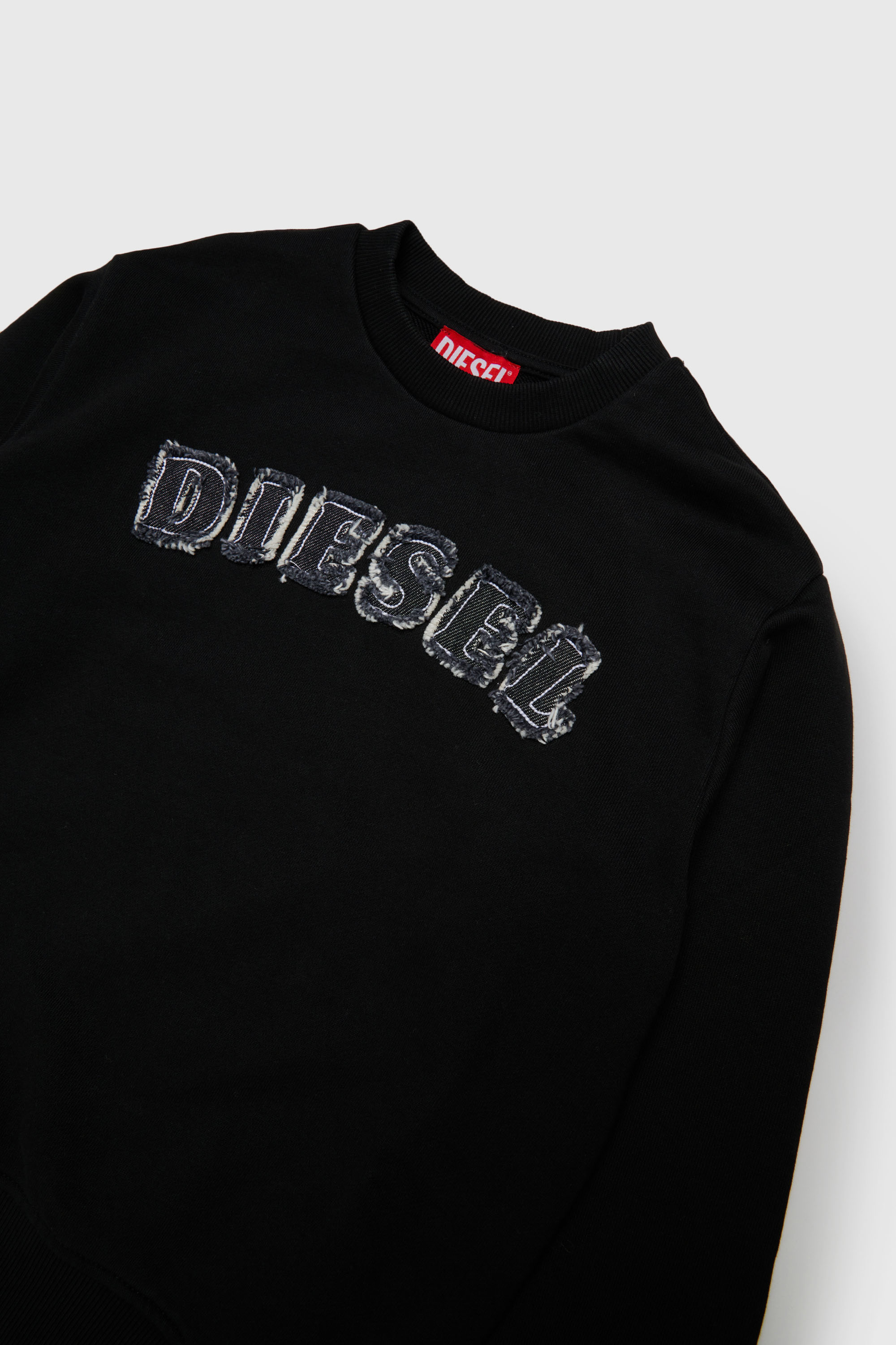 Diesel - SJEANS OVER, Sweatshirt avec lettres de logo effiloch&eacute;es Homme in Noir - 3