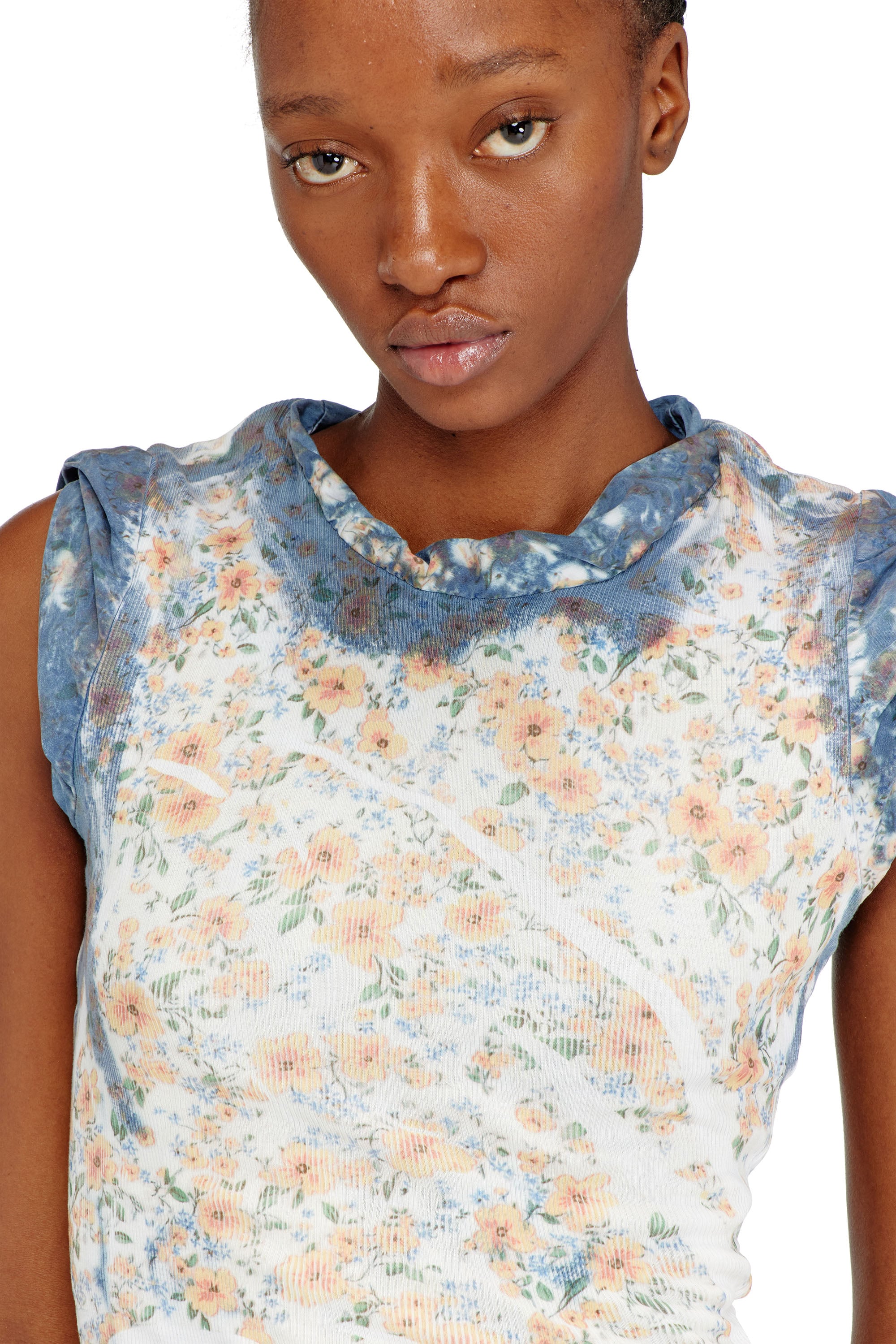 Diesel - D-AYANA, Robe courte &agrave; &eacute;tages avec effet floral radiographique Femme in Polychrome - 4