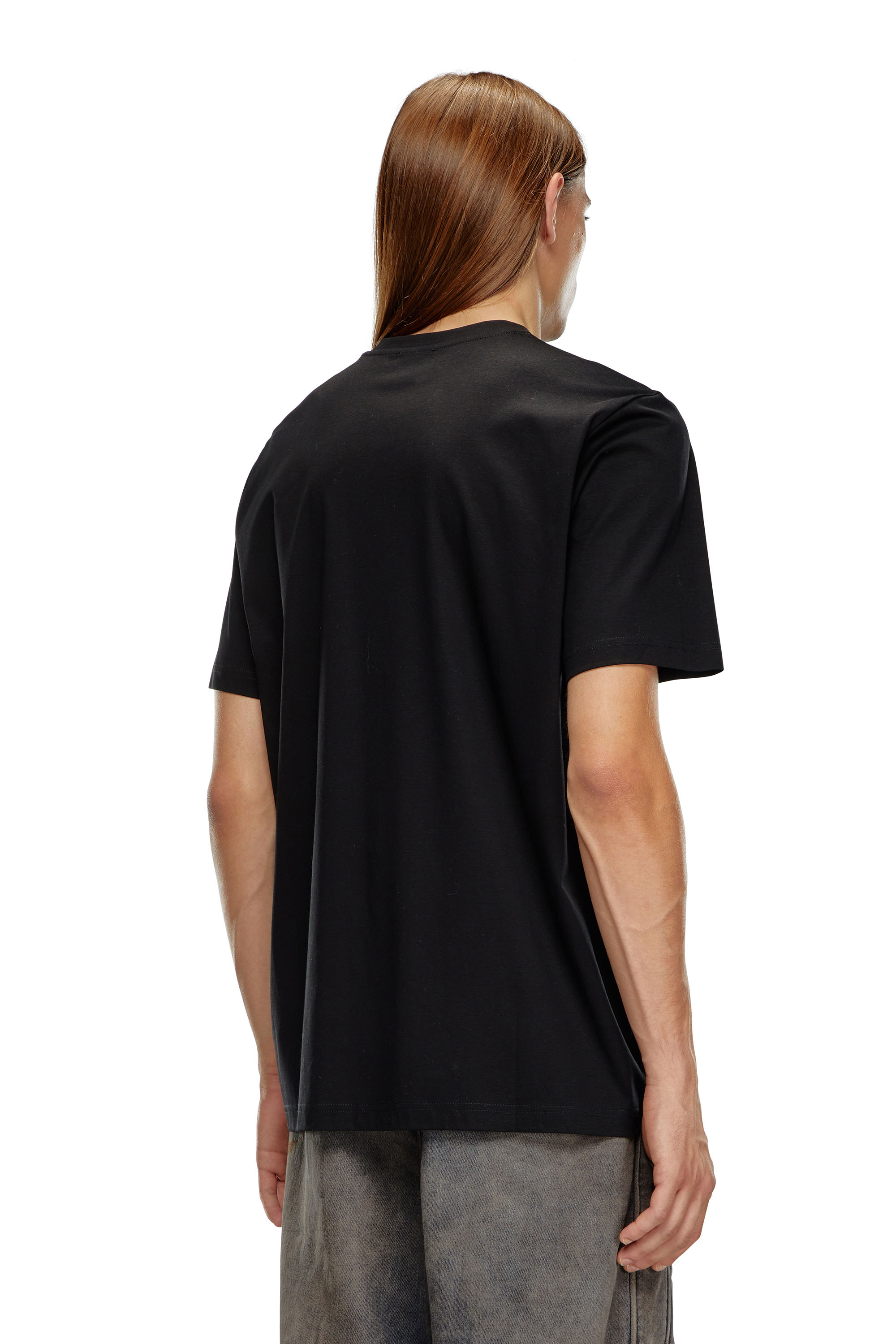 Diesel - T-JUST-DOVAL-PJ, Homme T-shirt avec empiècement oval D in Noir - Image 4