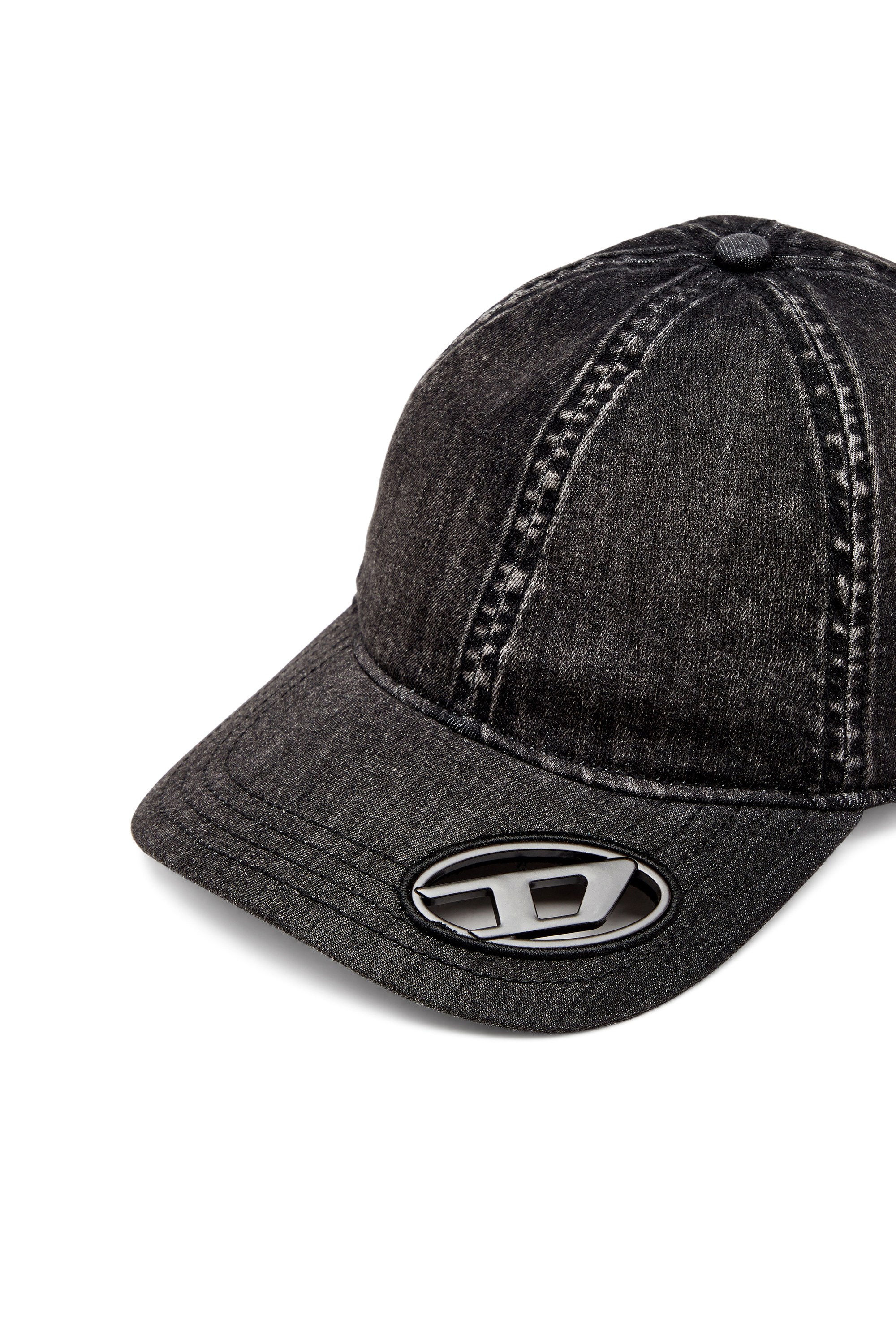 Diesel - C-EWAN-PLAK, Casquette en denim stretch noir clair Homme in Noir - 3