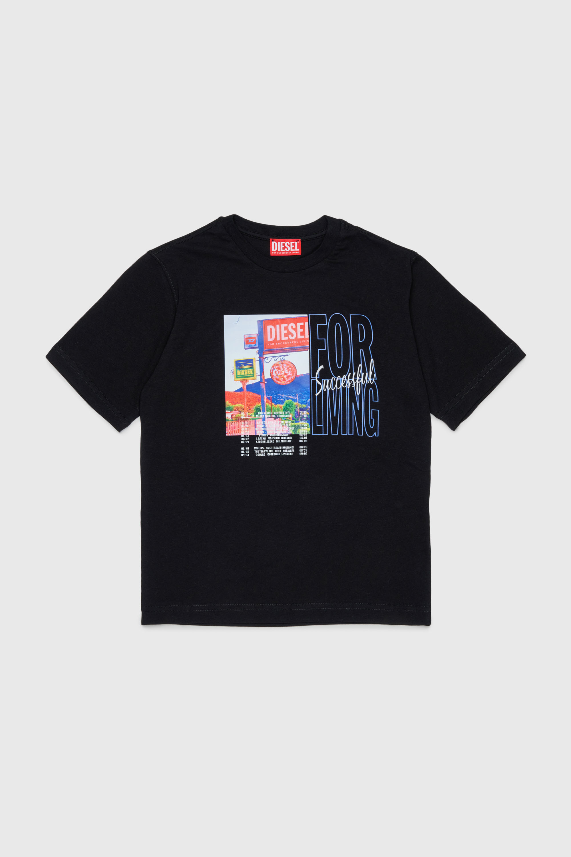 Diesel - TFOR OVER, T-shirt en coton avec photo print Homme in Noir - 1