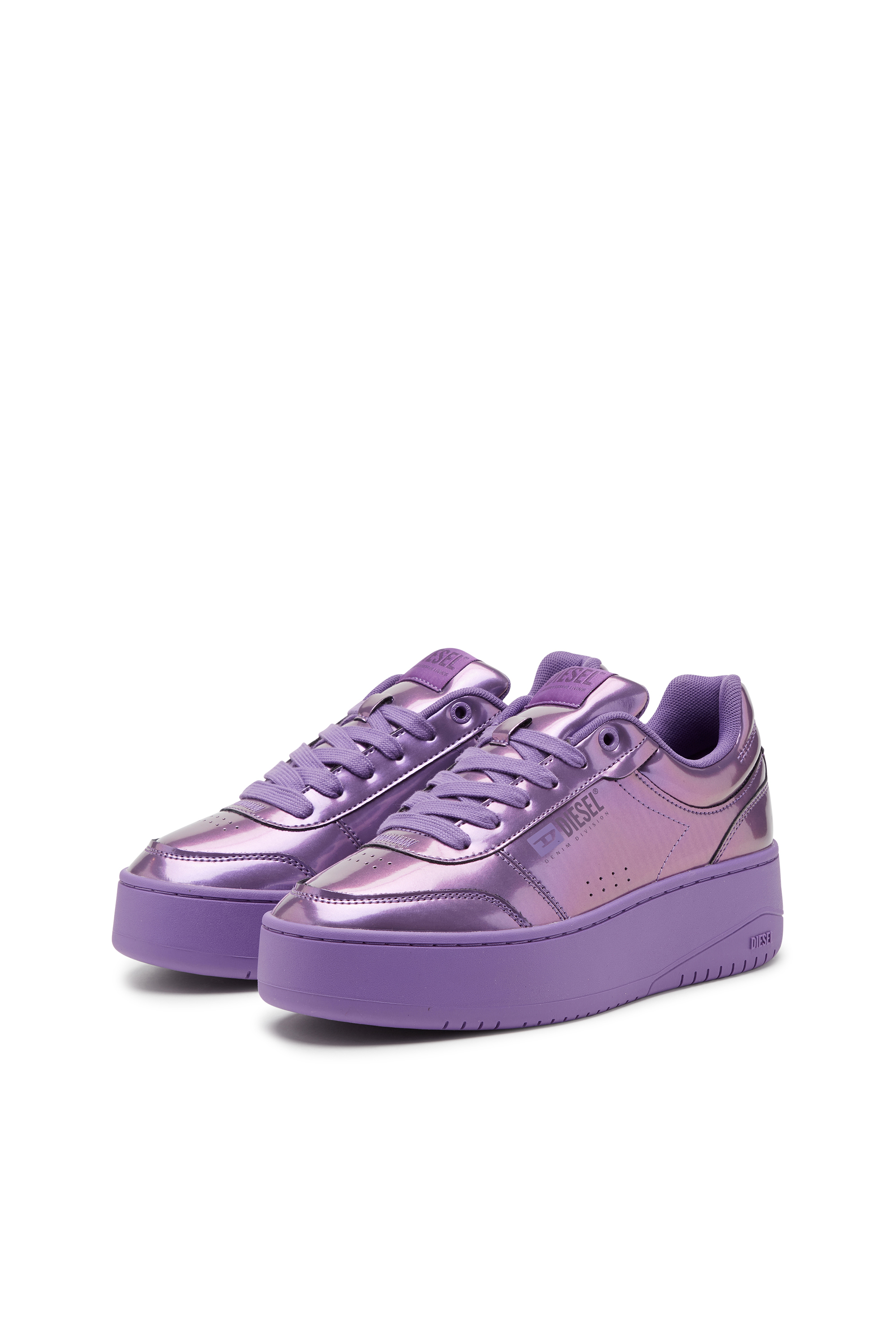 Diesel - S-ATHENE BOLD VTG W, S-Athene-Sneakers compensées effet irisé Femme in Violet - 8