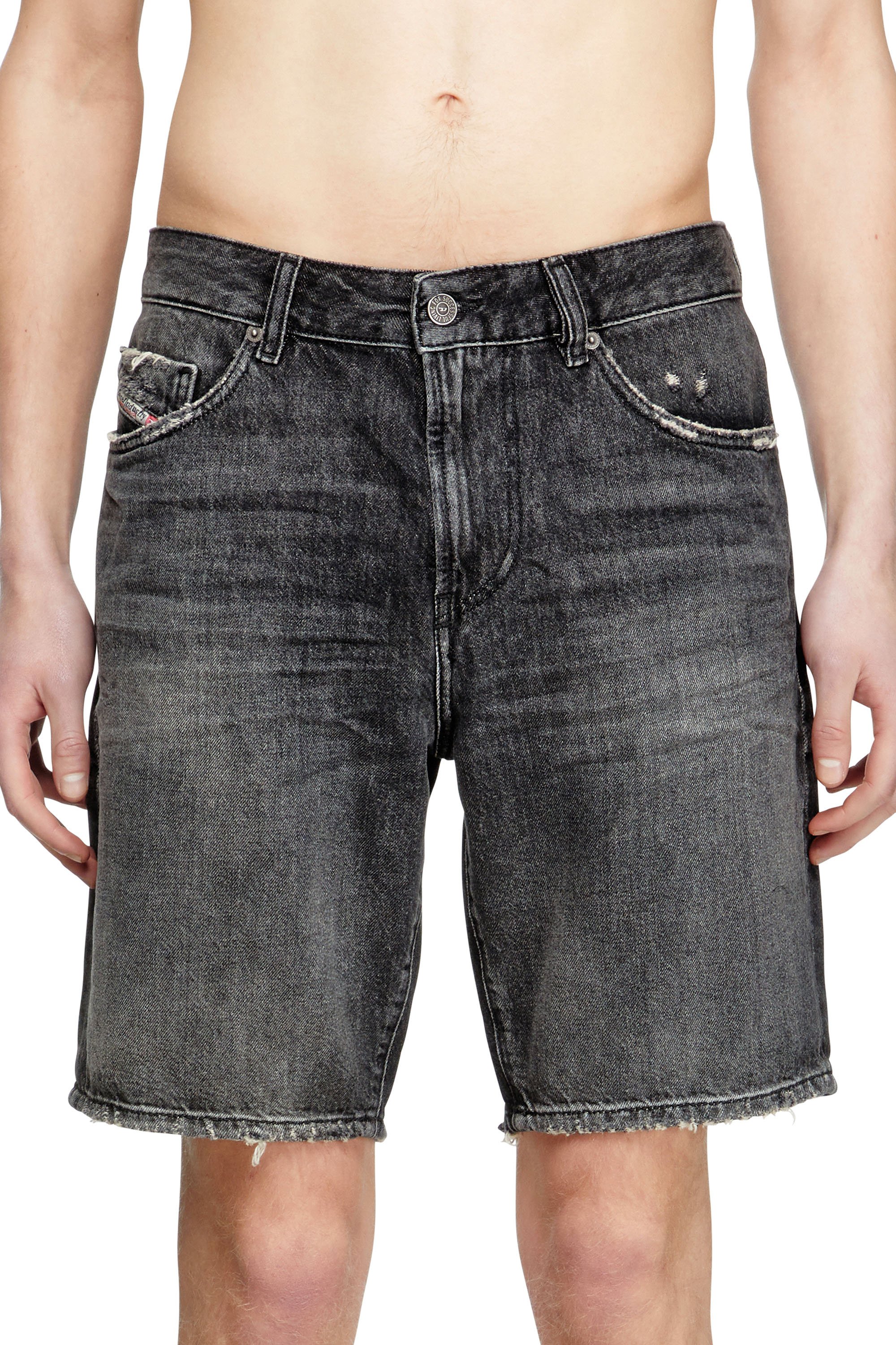 Diesel - D-FIN, Herren Schmal geschnittene Shorts aus Denim in Schwarz - 5