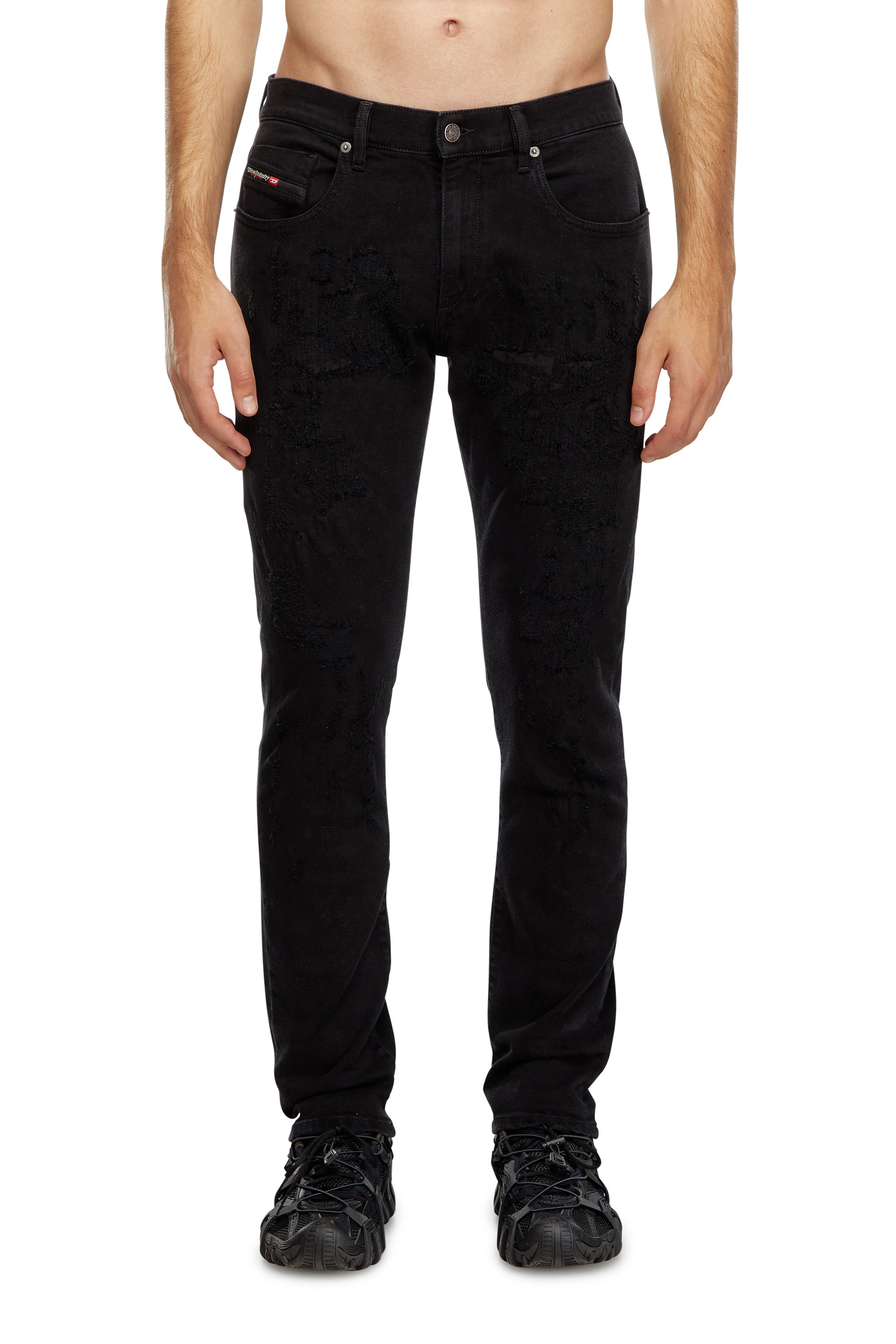 Diesel - Slim Jeans 2019 D-Strukt 09K36 Homme, Noir/Gris foncé - Image 1