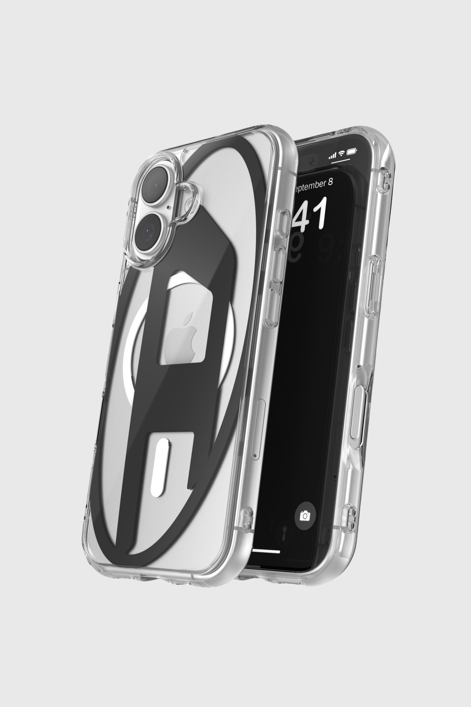 Diesel - 60415 AOP CASE, Custodia metallica Oval D con Magsafe per iPhone 17 Unisex in Nero - 4