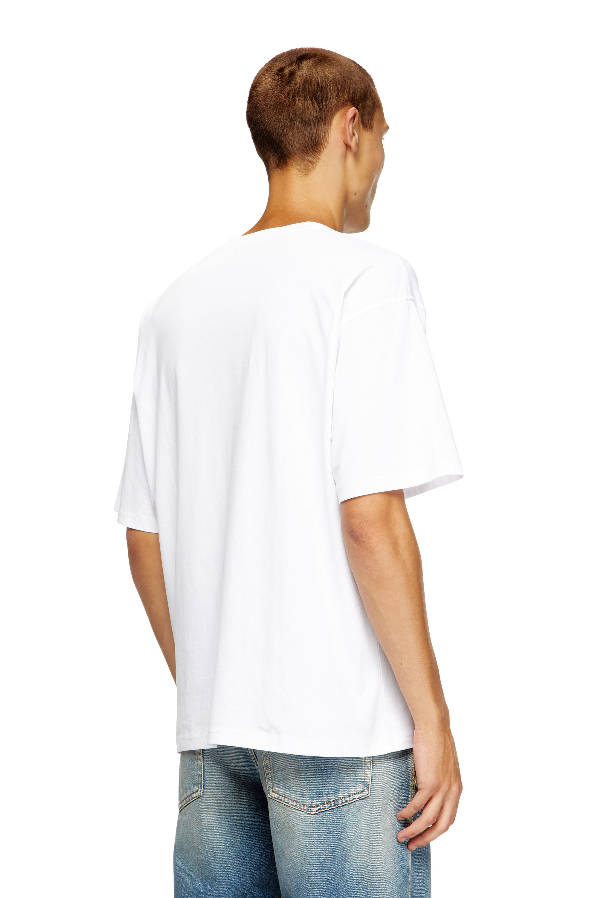 Diesel - T-BOXT-D, Unisex T-Shirt mit gesticktem D-Patch in Wei&szlig; - 4