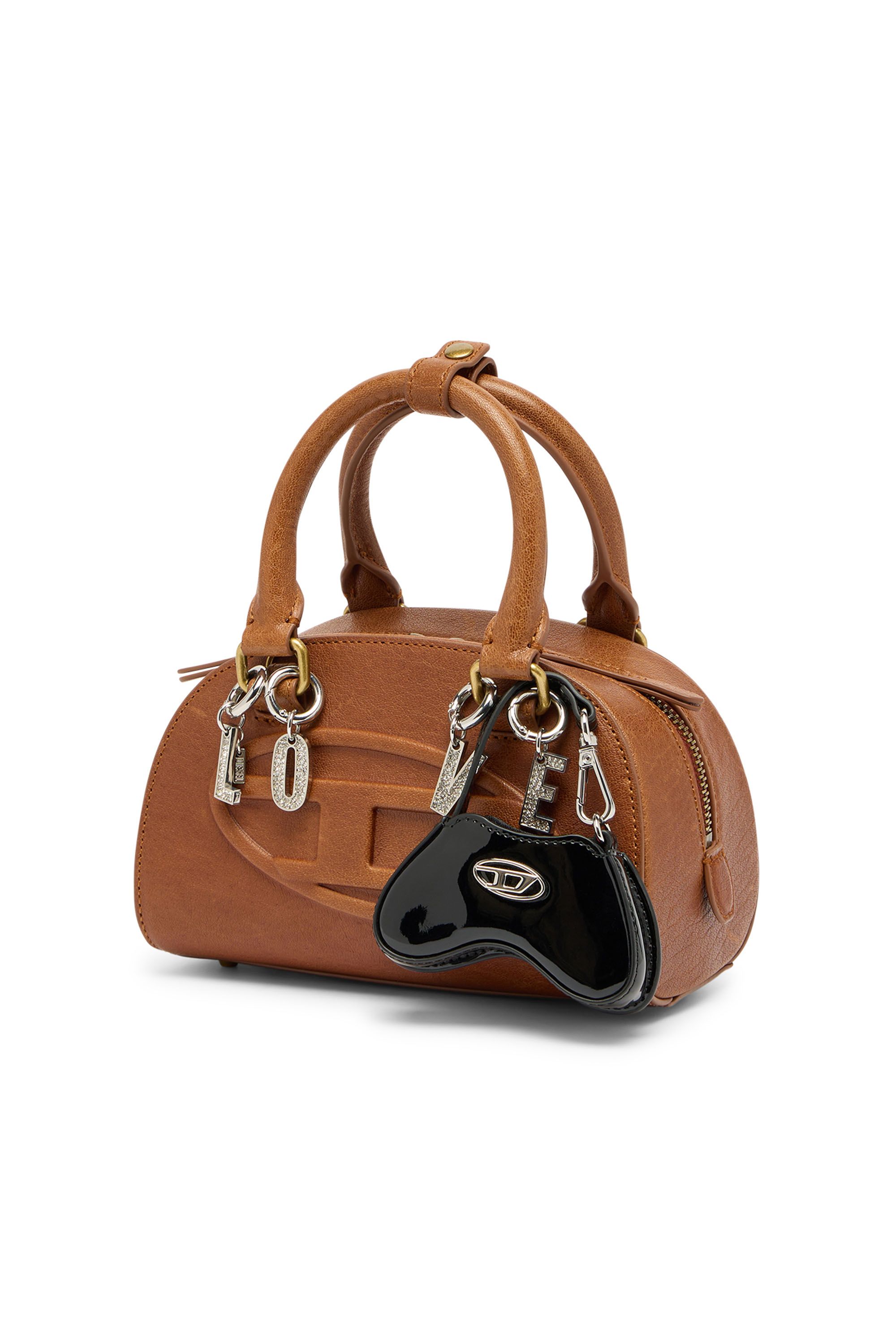Diesel - 1DR DOME CROSSBODY, 1DR Dome-Borsa bowling mini in pelle pull-up Donna in Marrone - 6