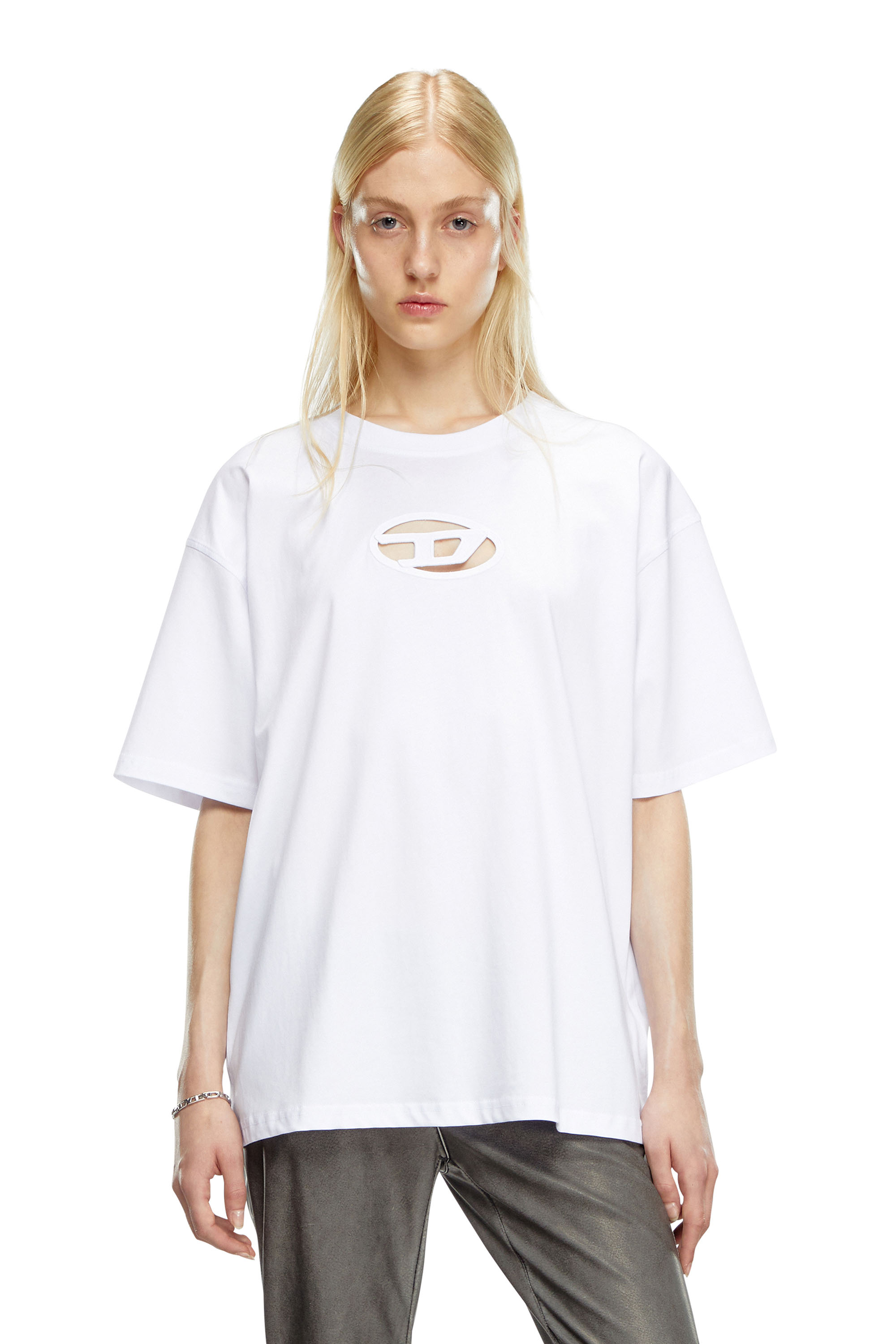 Diesel - T-BOXT-OD, T-shirt con ricamo Oval D Unisex in Bianco - 1