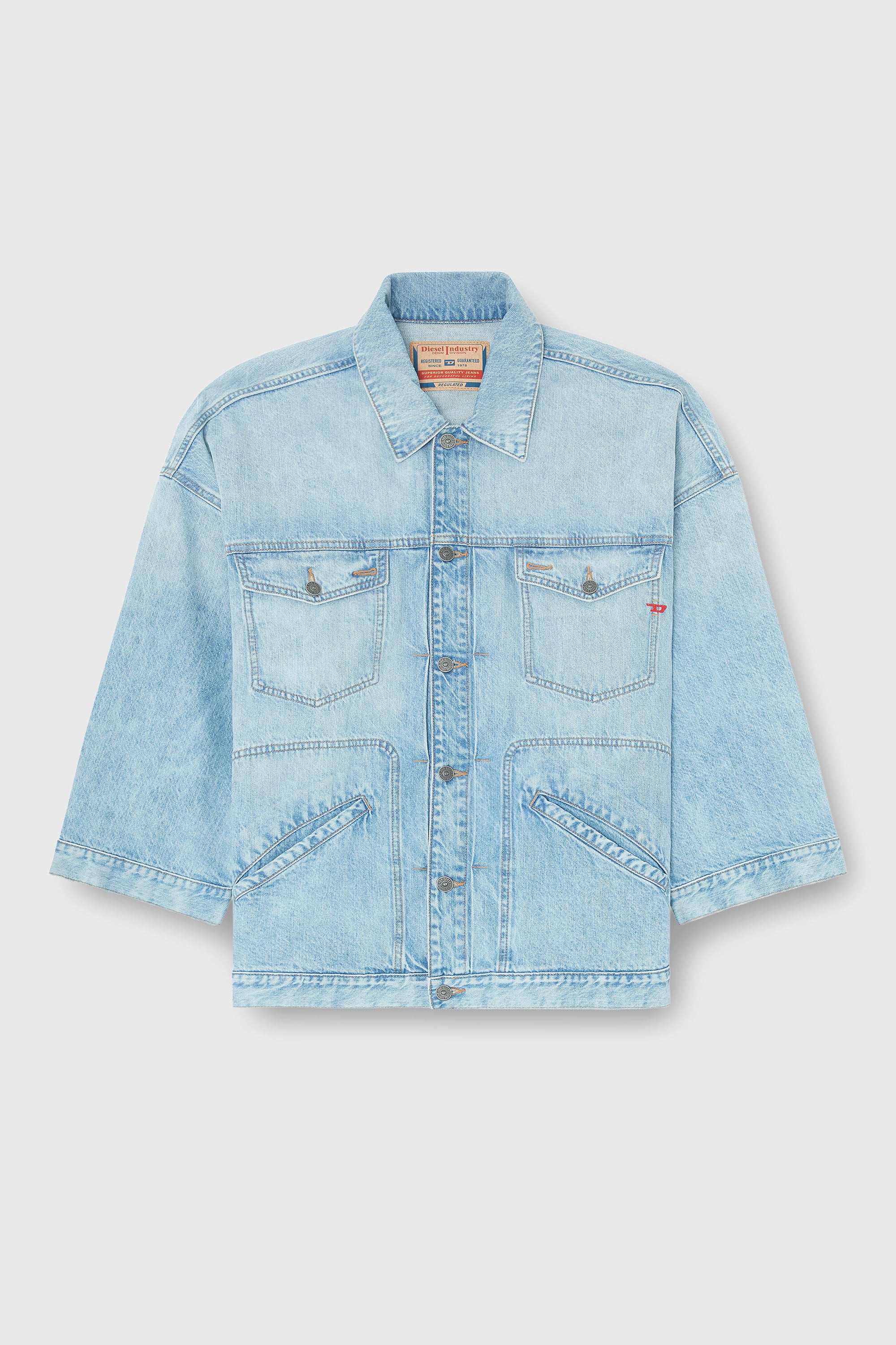 Diesel - DE-LIN, Veste workwear en denim oversized Femme in Bleu - 2