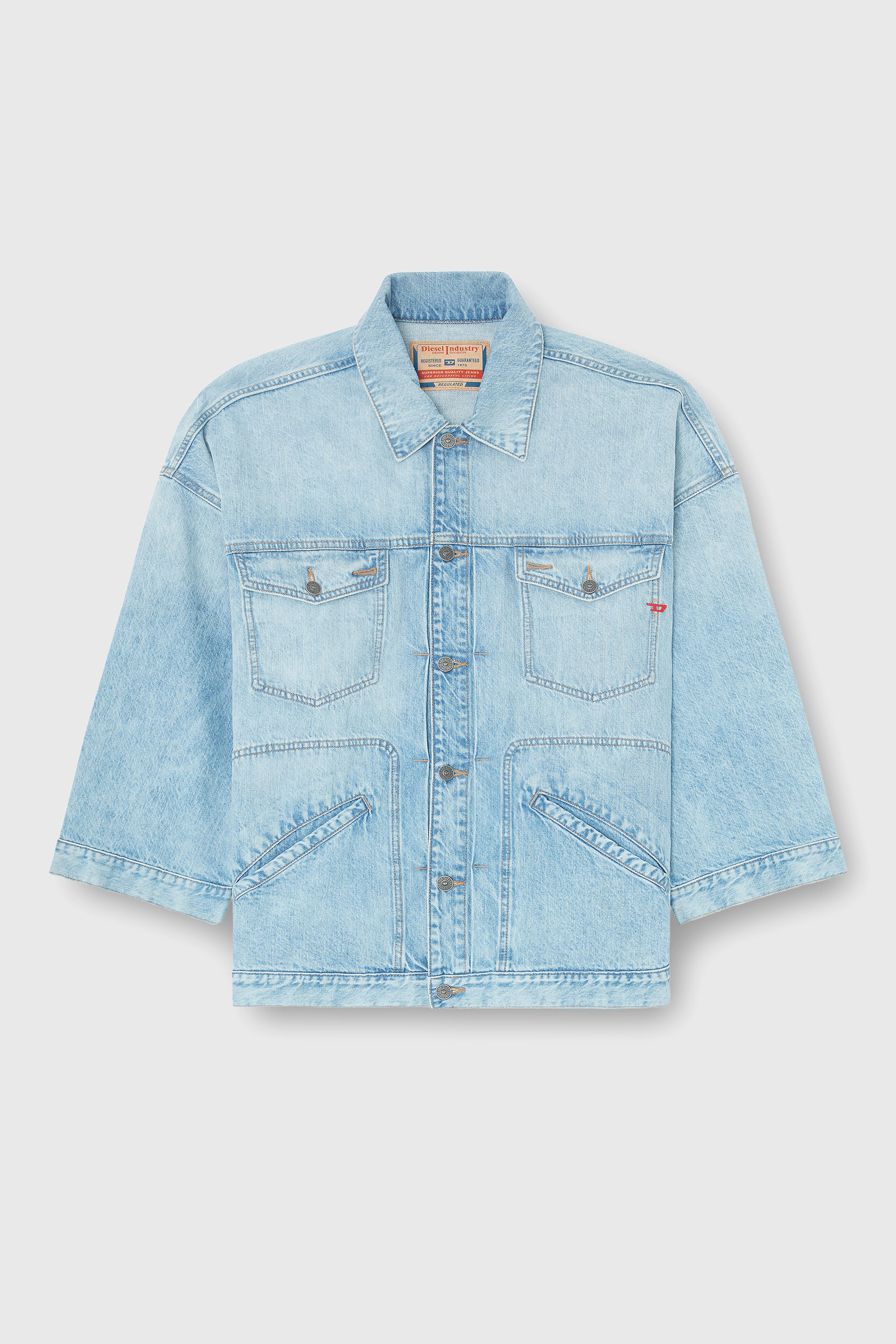 Diesel - DE-LIN, Giacca workwear in denim oversized Donna in Blu - 2
