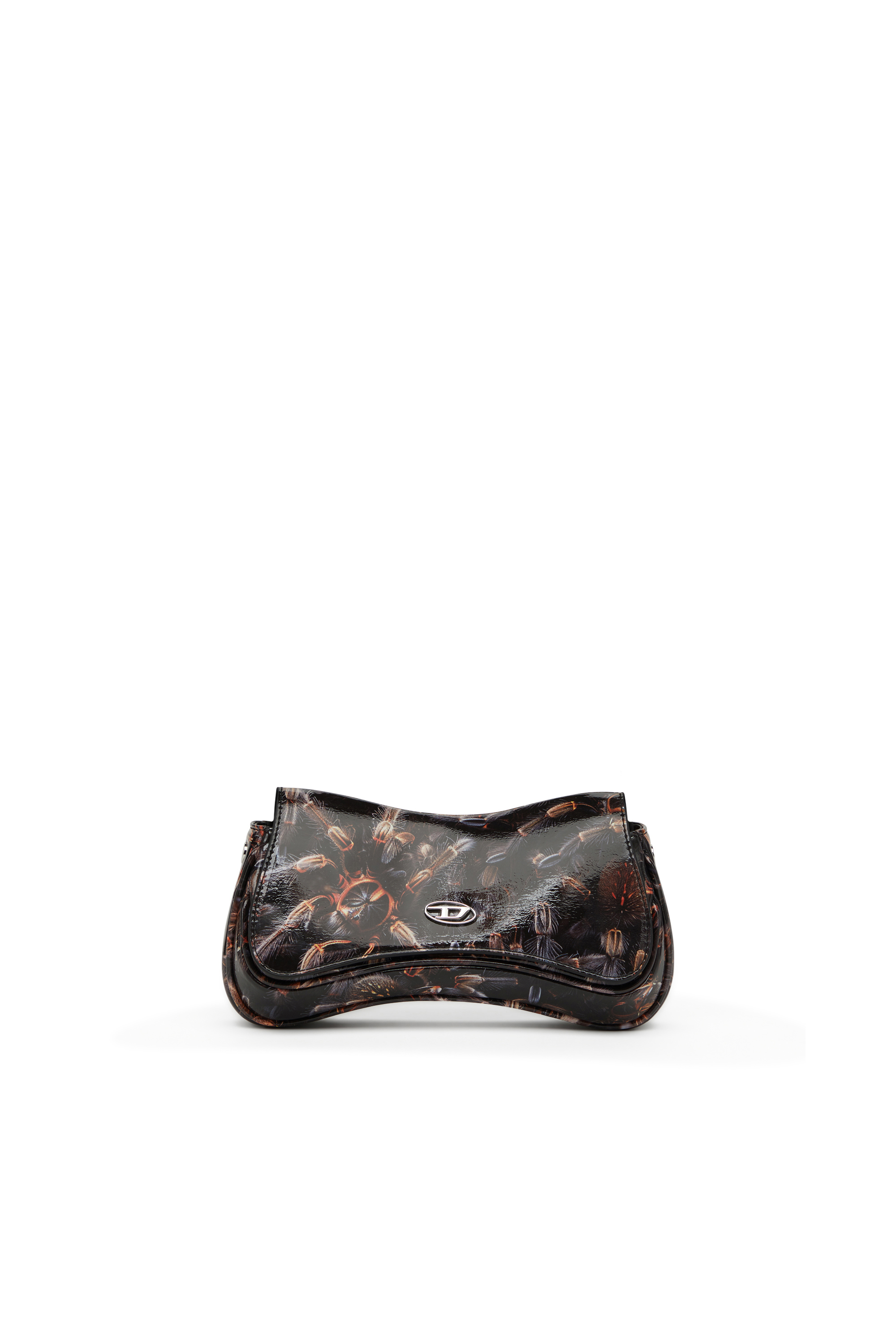 Diesel - PLAY CLUTCH, Woman's Play-Glossy clutch with print in Black/Brown - 1