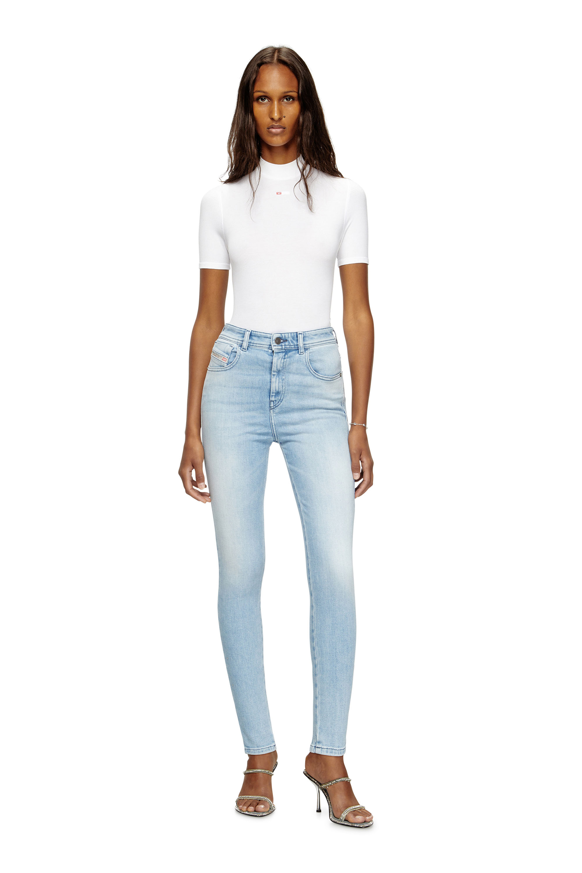 Diesel - Skinny Jeans 1984 Slandy-High 09M05 Femme, Bleu Clair - Image 2