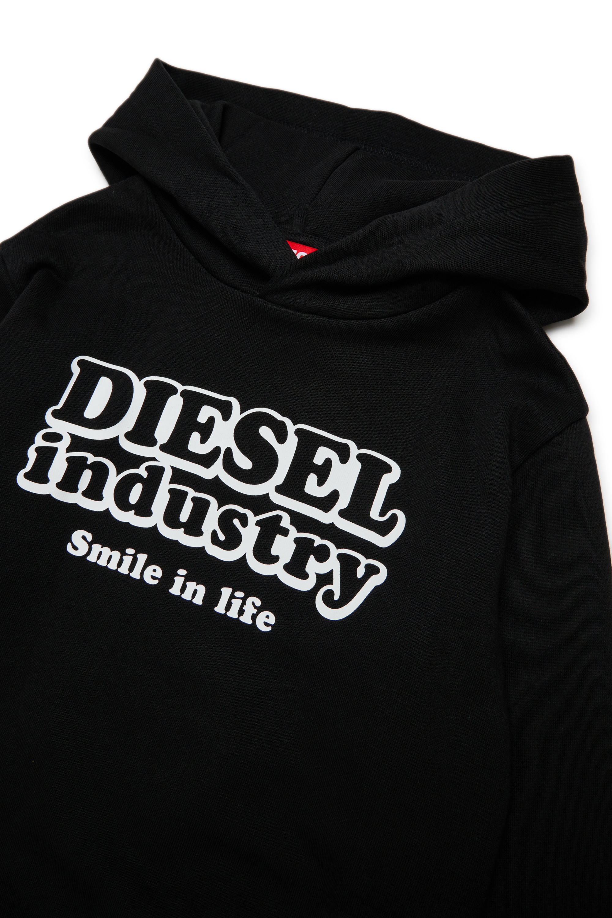 Diesel - SLODIMHOOD OVER, Felpa con cappuccio con stampa Diesel Industry Uomo in Nero - 3
