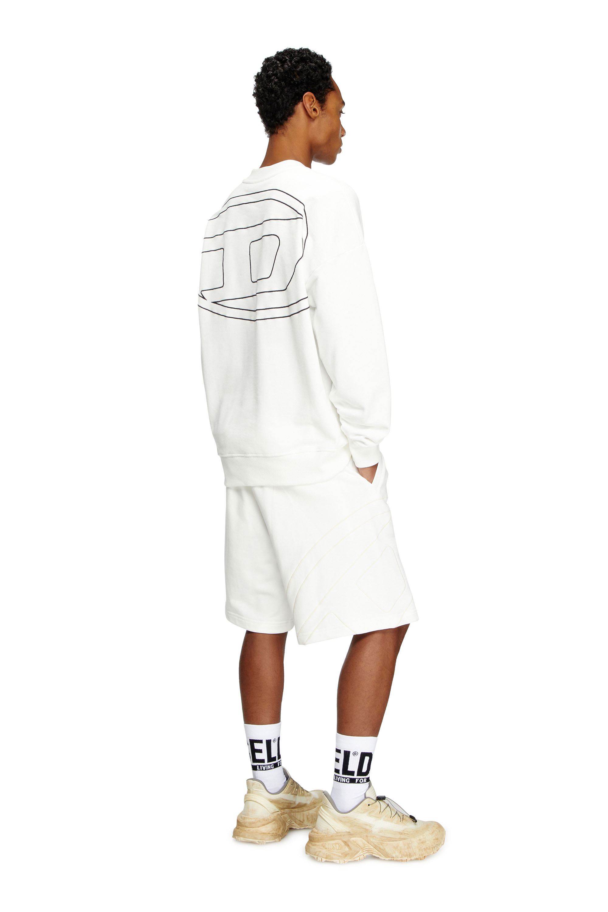 Diesel - S-ROB-MEGOVAL-D, Sweat-shirt avec logo brodé Homme in Blanc - 2