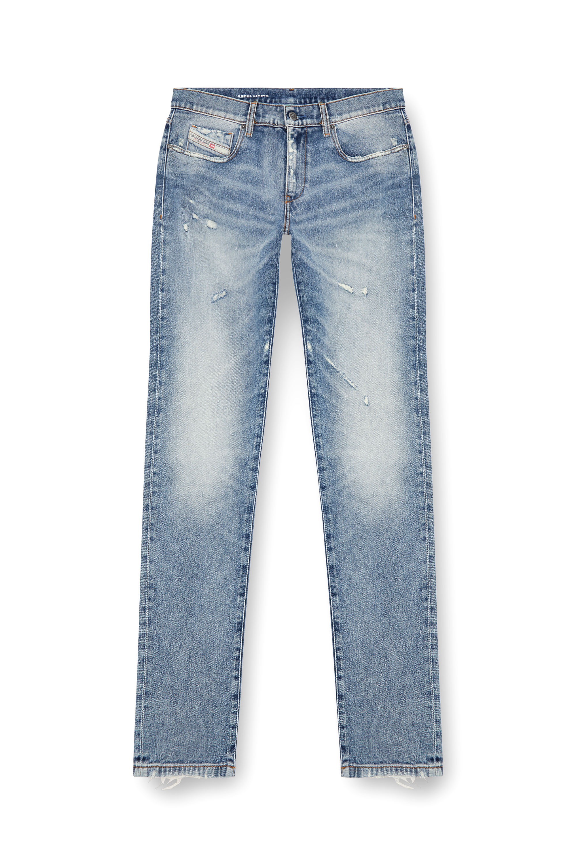 Diesel - Homme Slim Jeans 2019 D-Strukt 09J57, Bleu moyen - Image 3