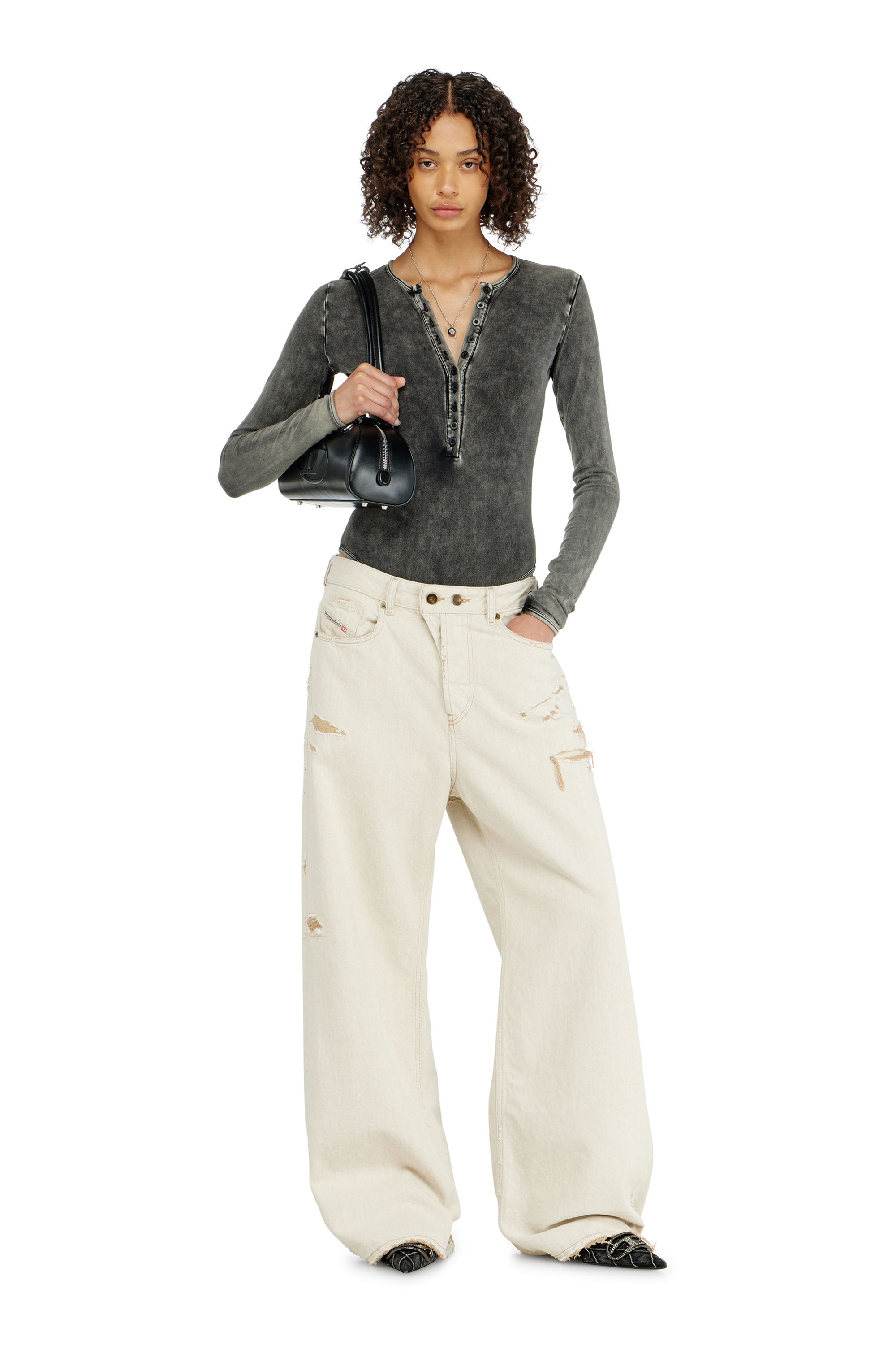 Diesel - FRESYA-DNM, Body en coton &agrave; boutons devant Femme in ToBeDefined - 4
