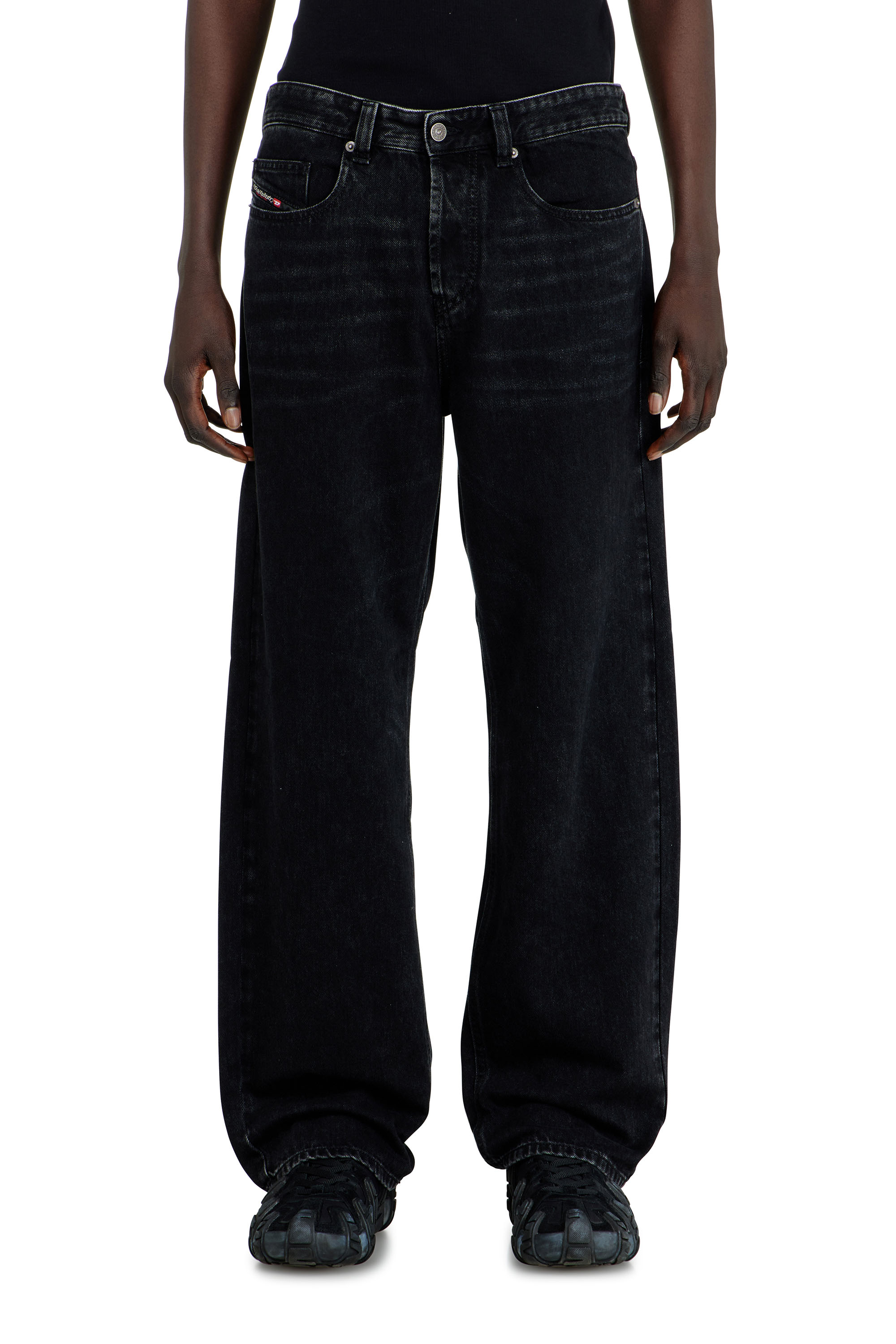 Diesel - Herren Relaxed Jeans 2001 D-Macro 09P09, Schwarz/Dunkelgrau - 4