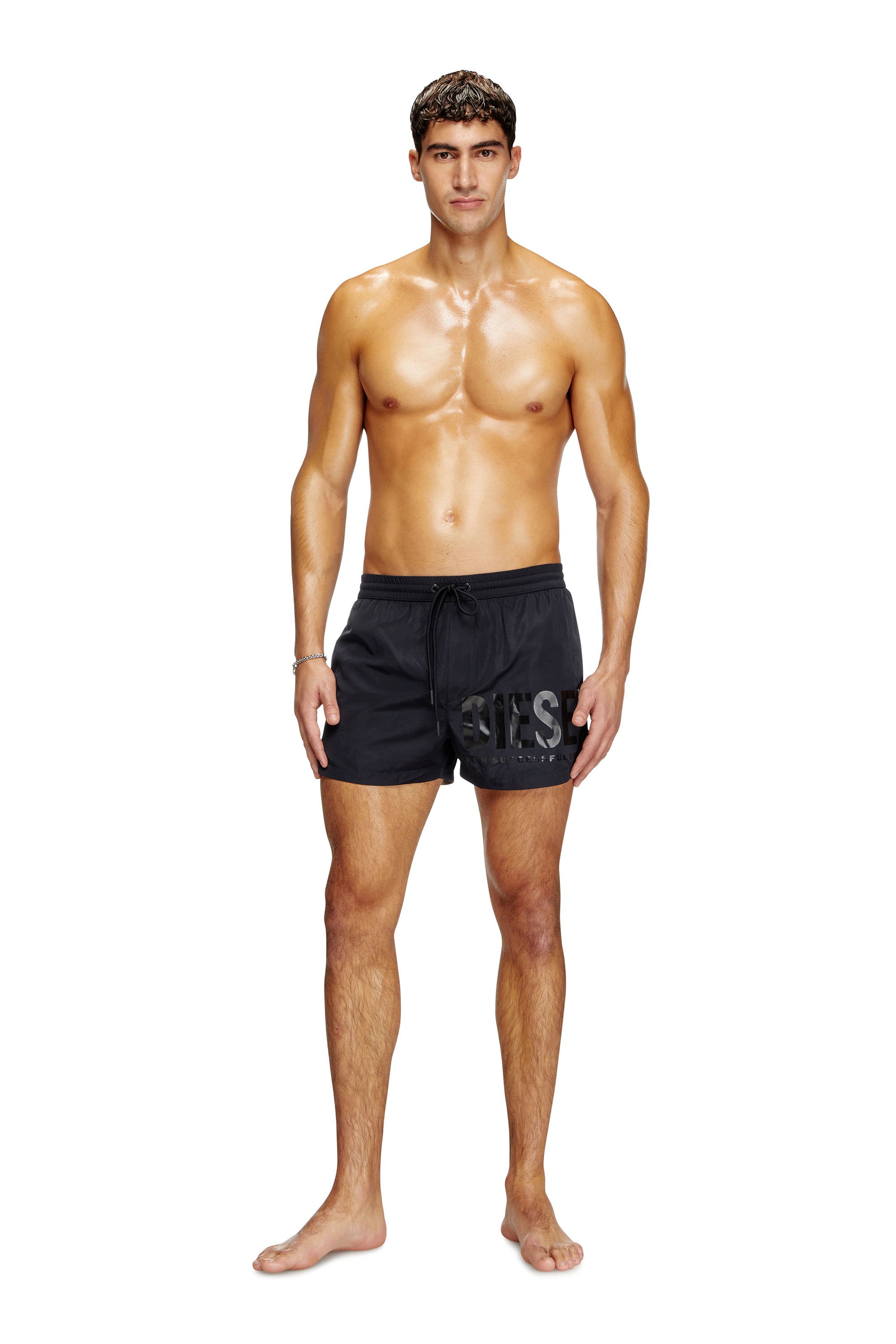 Diesel - MARIO-34-D-CORE, Boxer da mare con stampa logo Uomo in Nero - 1