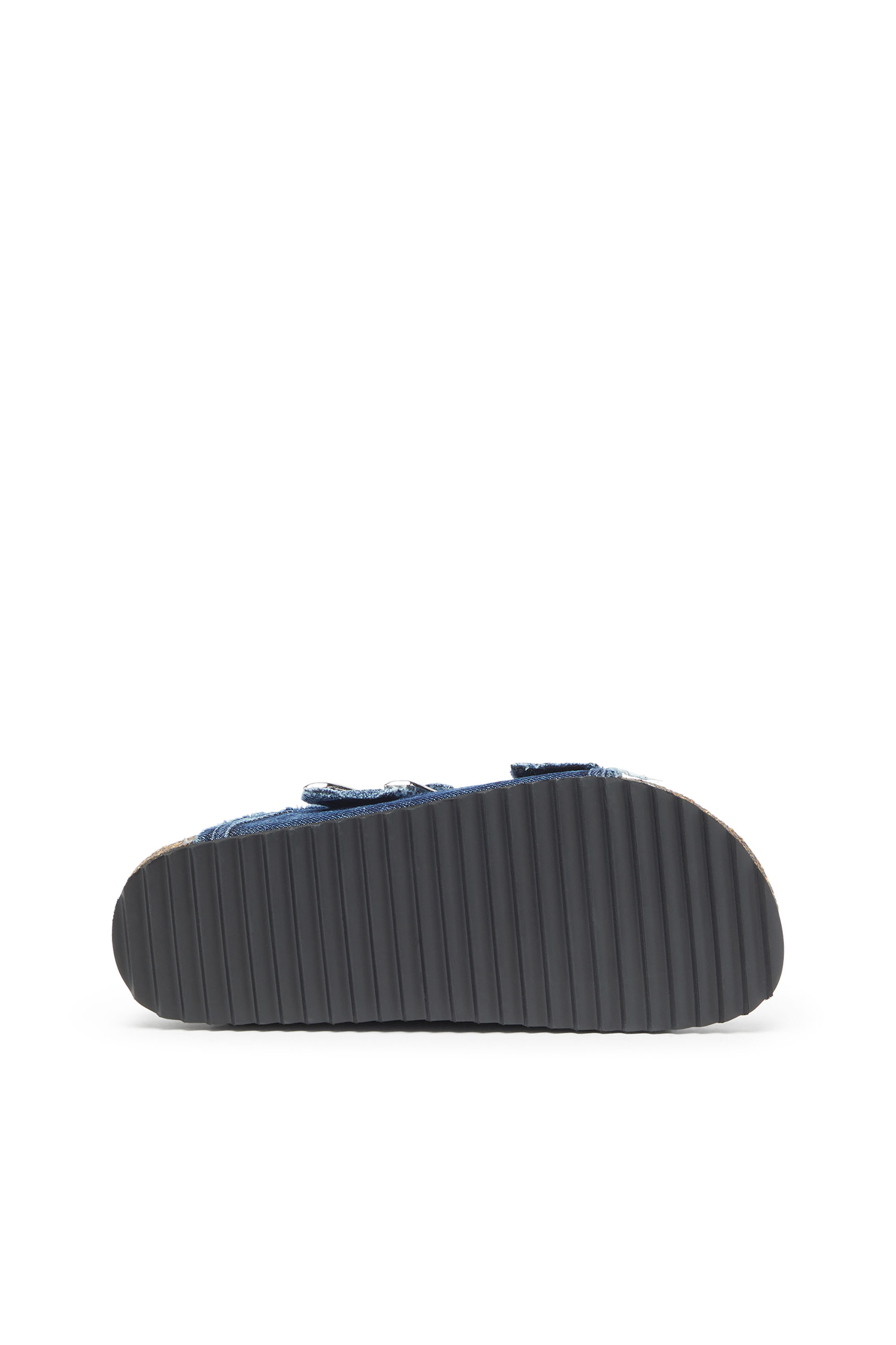 Diesel - D-WOODSTOCK D SANDAL W, D-Woodstock - Ciabatte con fasce in denim a taglio vivo Donna in Blu - 4