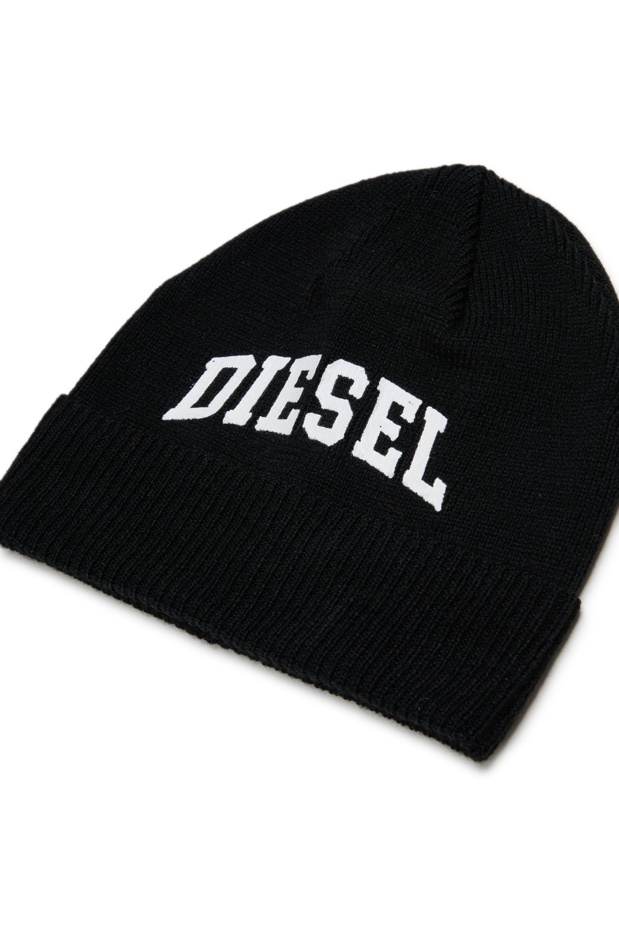 Diesel - FBAND, Unisex's Wool-blend beanie with logo in Black - 3
