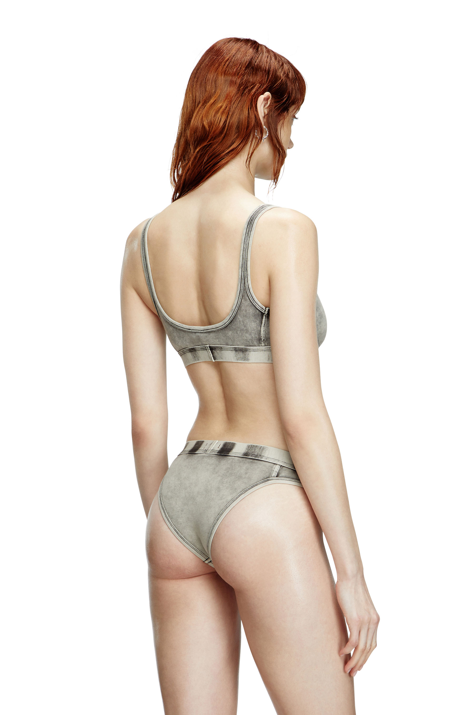 Diesel - KASSIE-DNM, Brassière en jersey effet denim Femme in Gris - 3