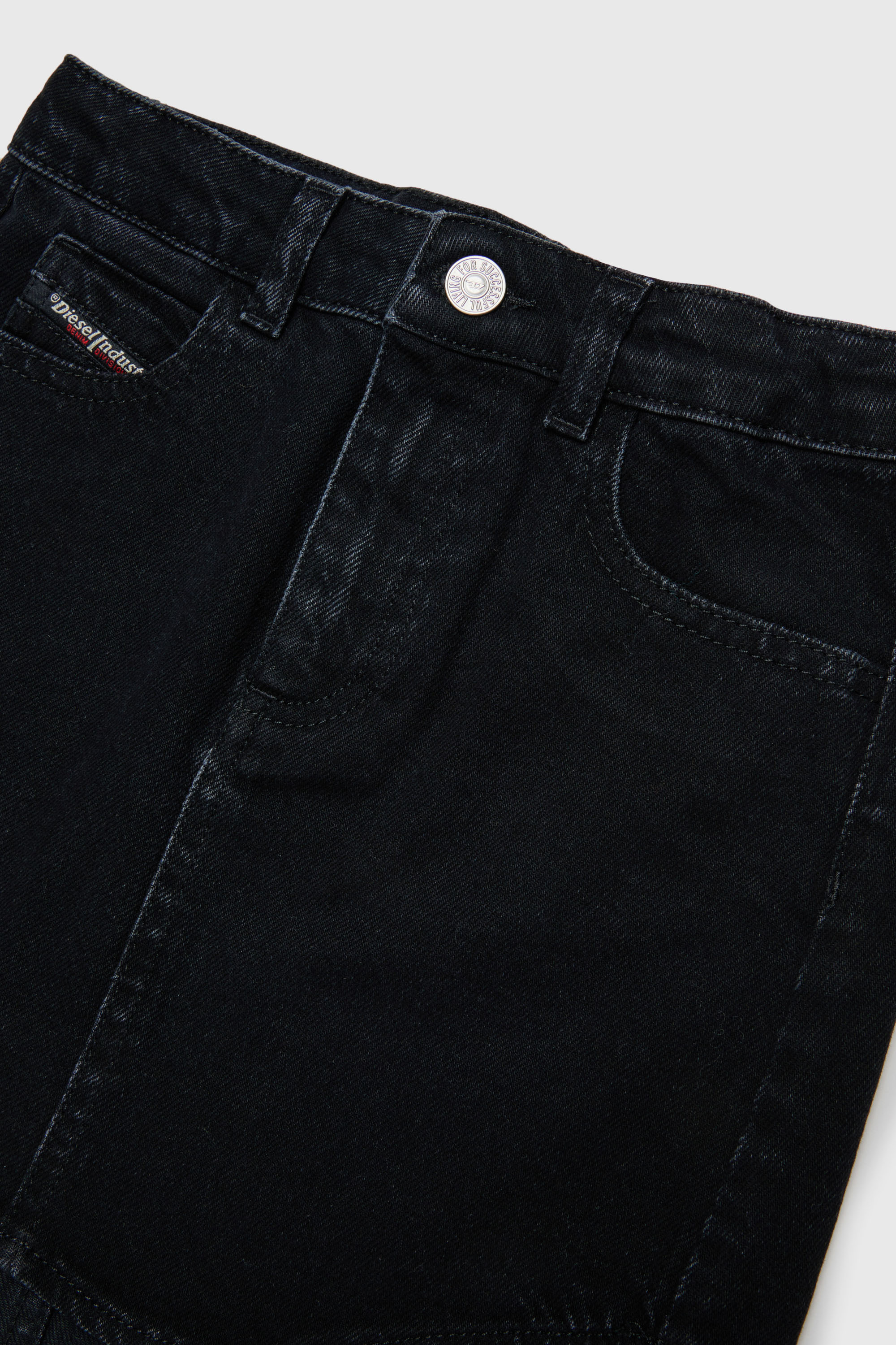 Diesel - GEARD, Minigonna in denim con orlo curvo Donna in Nero - 3