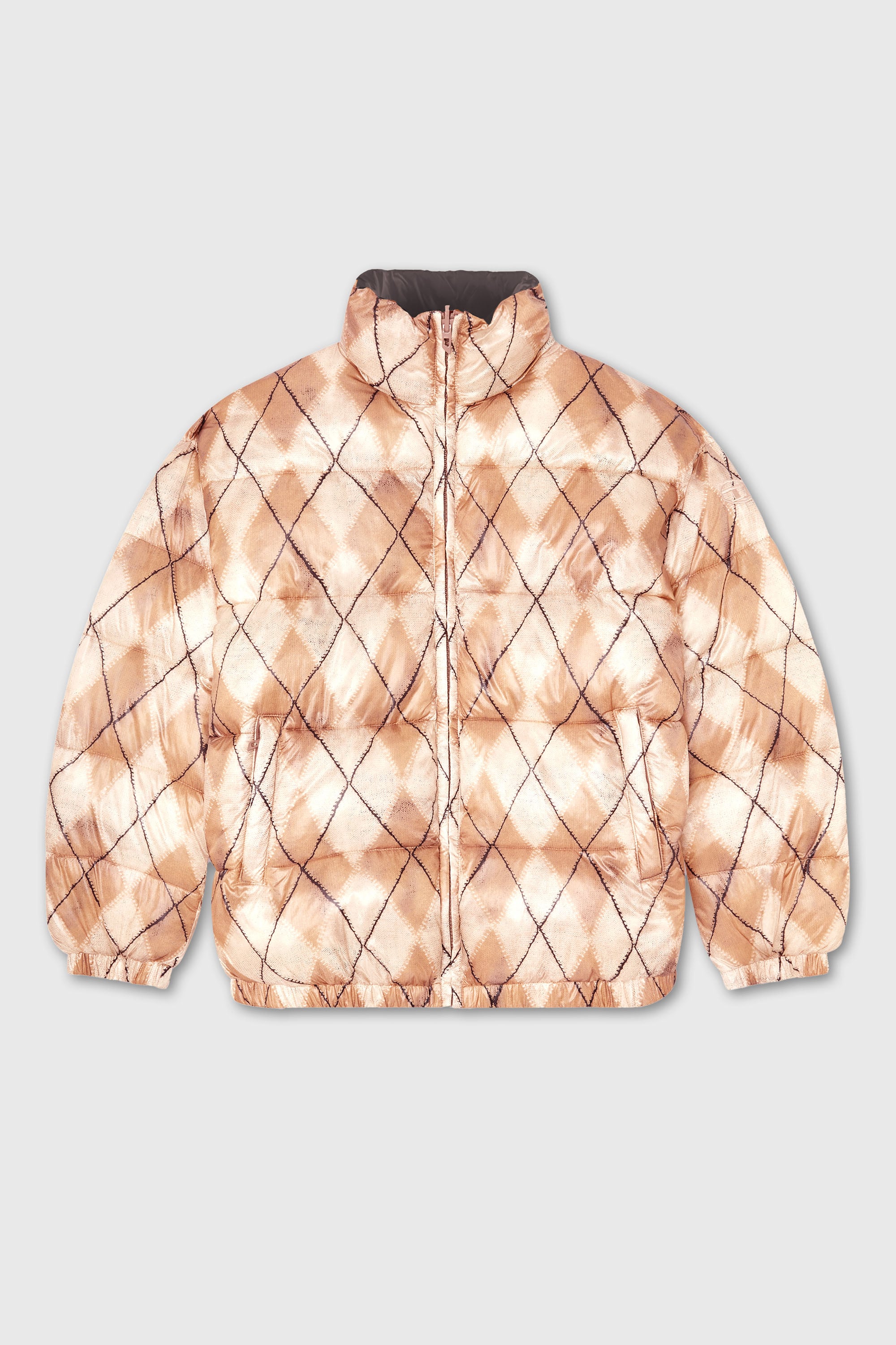 Diesel - W-BOURB-DLCK, Giacca puffer reversibile con stampa argyle Uomo in Multicolor - 2