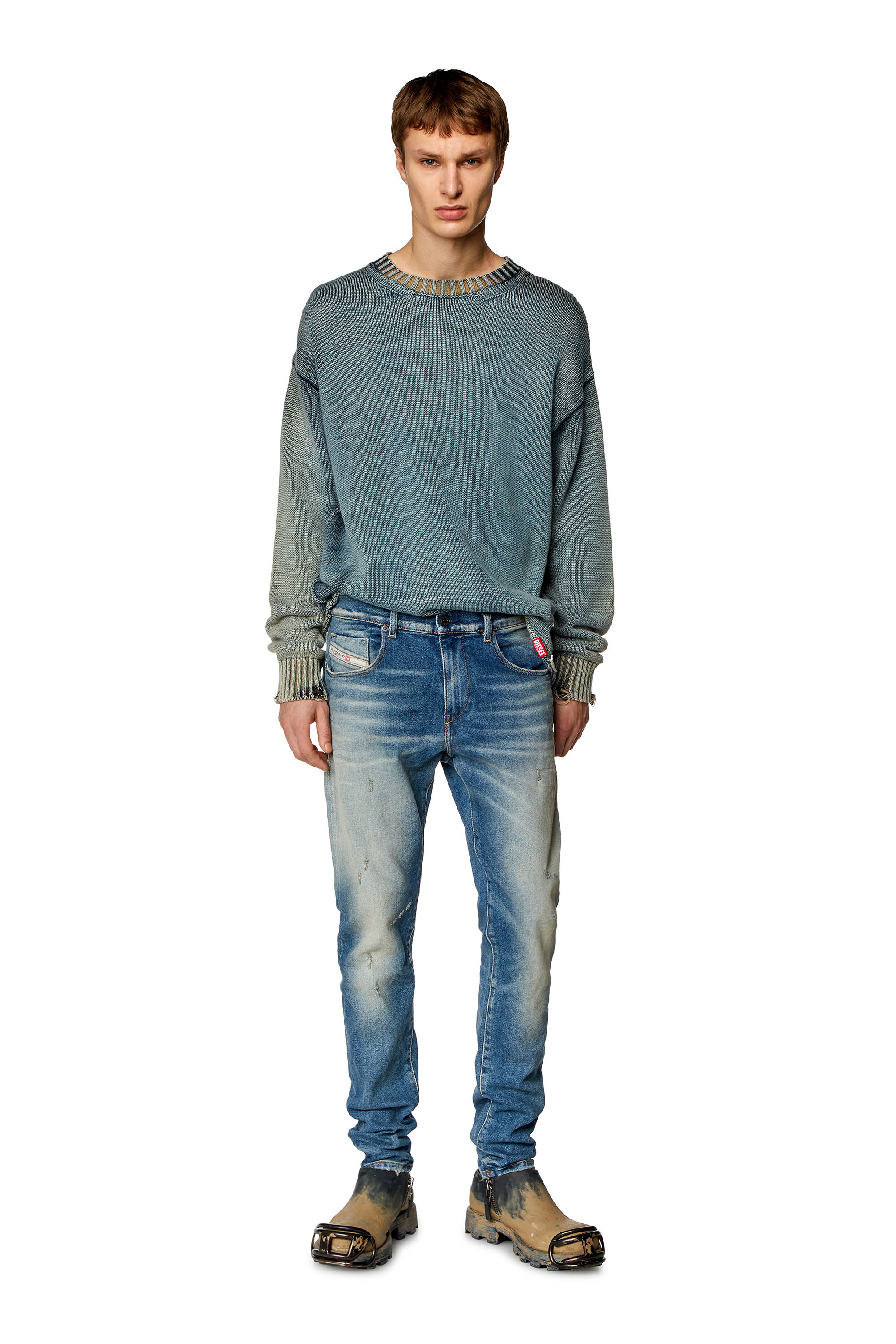 Diesel - Slim Jeans 2019 D-Strukt 09H55, Bleu Clair - Image 1