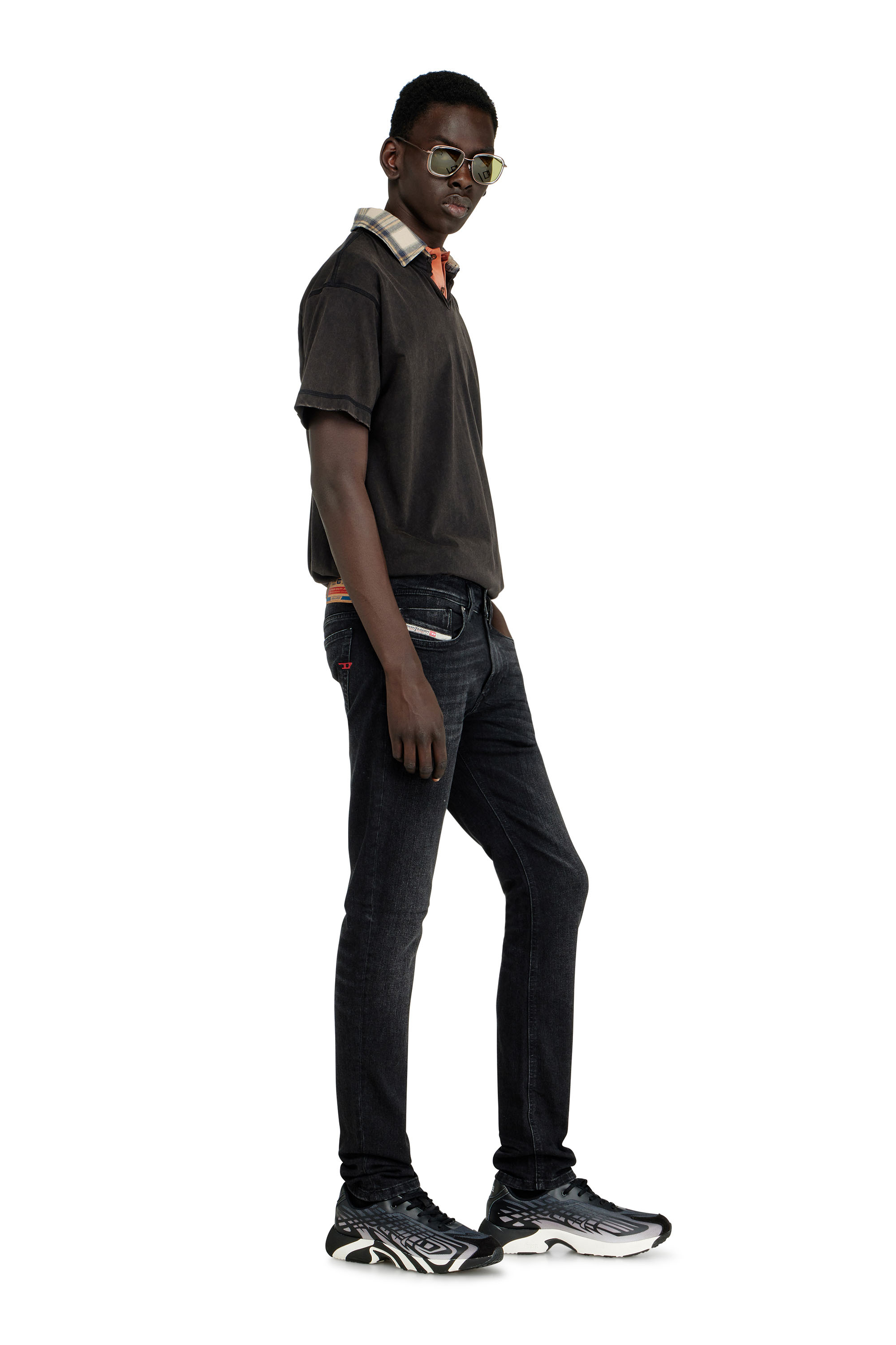 Diesel - Herren Skinny Jeans 1979 Sleenker 0GRDA, Schwarz/Dunkelgrau - 3