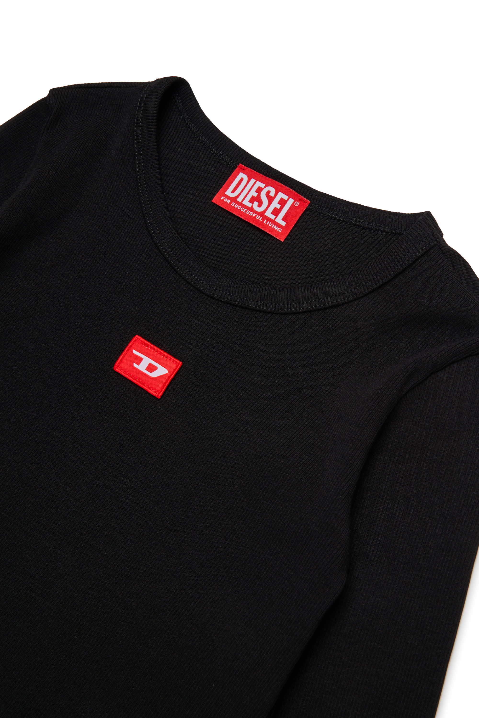 Diesel - TBALLETD, T-shirt in cotone con logo a contrasto Donna in Nero - 3