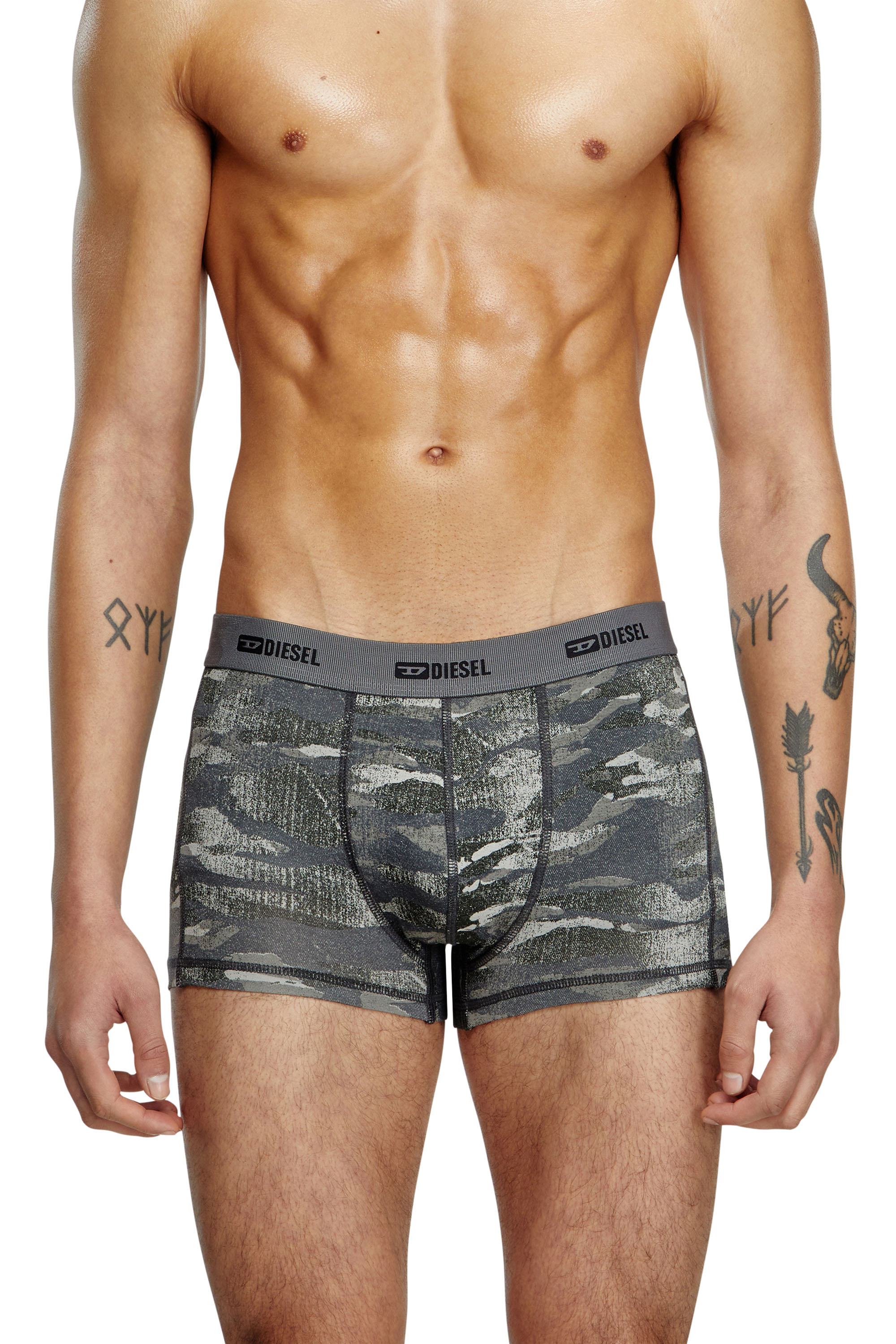 Diesel - DAMIEN-UTLT-3PACK, Herren Einfarbige und Camouflage Retropants im Dreierpack in Schwarz/Grau - 2