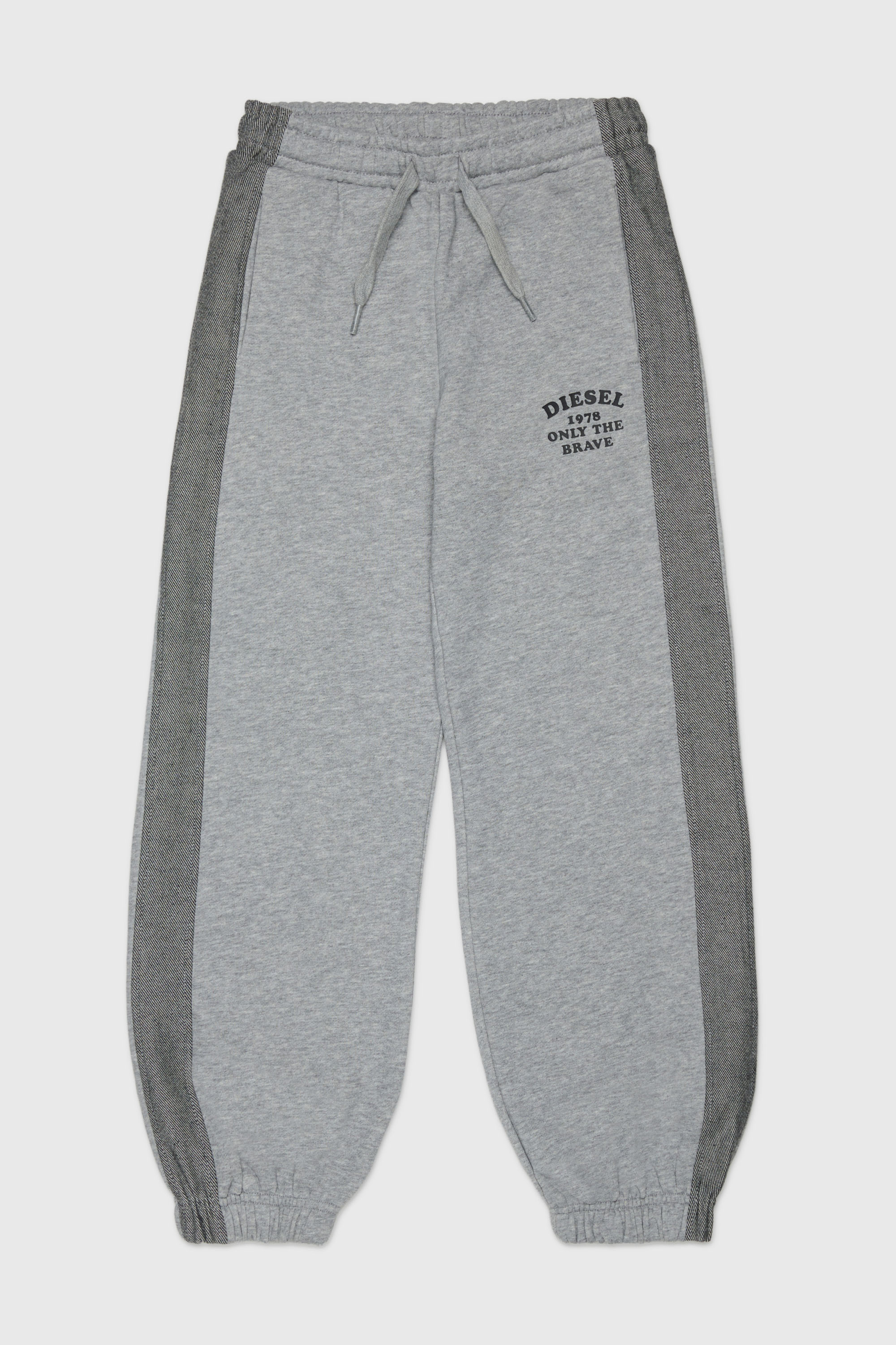 Diesel - PTEAN, Pantalon de surv&ecirc;tement avec bandes lat&eacute;rales en denim Homme in Gris - 1