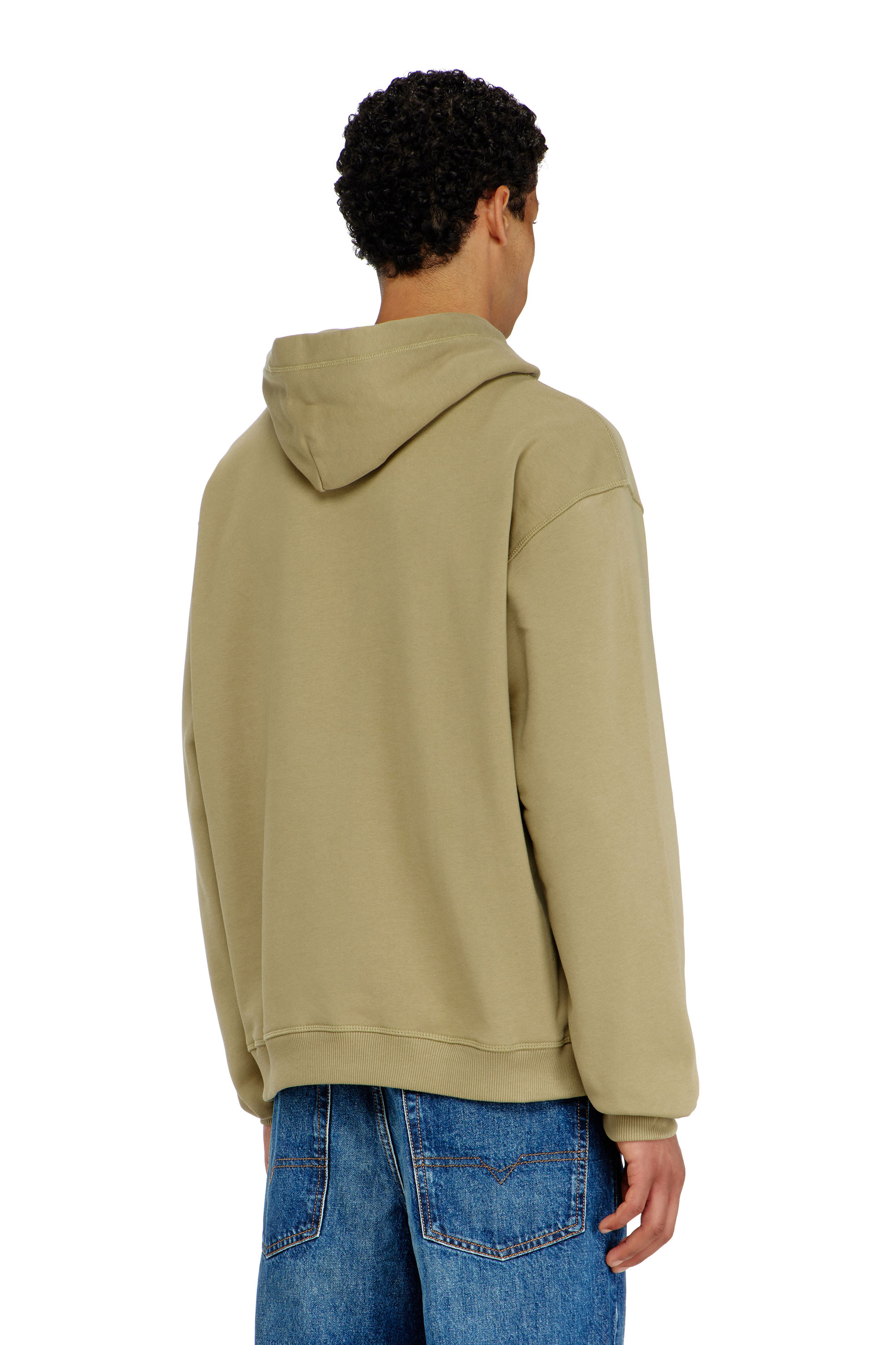 Diesel - S-NORM-HOOD-IOD, Felpa di cotone con Oval D metallico Uomo in Verde - 4