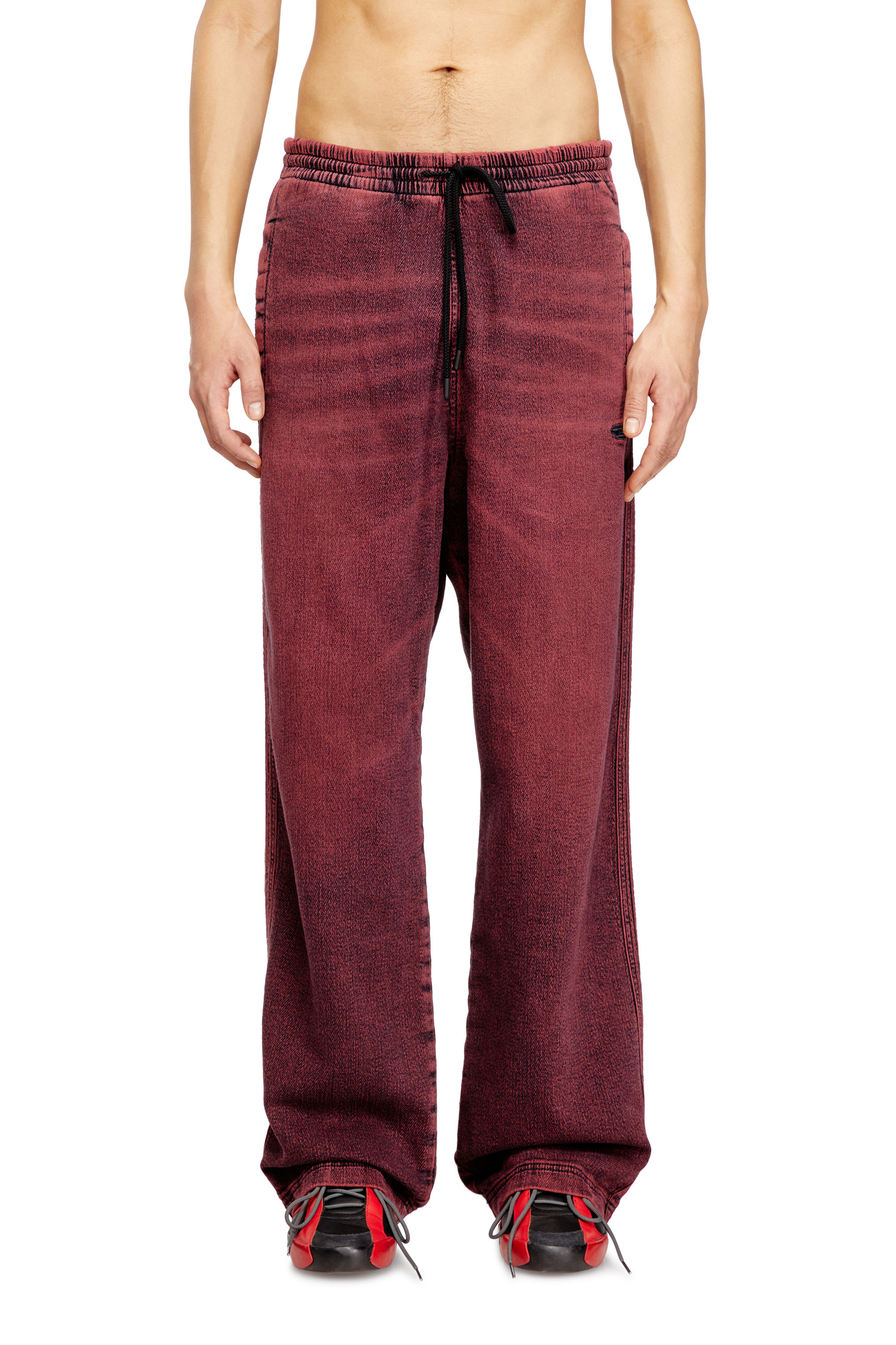 Diesel - Relaxed D-Martyans Track Denim 09Q50 Uomo, Rosso - Image 1