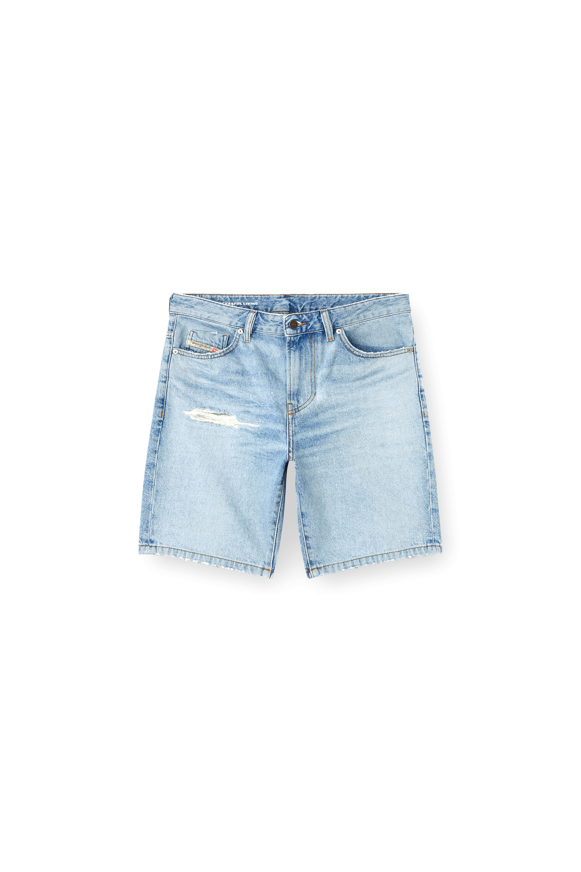 Diesel - D-FIN, Man's Slim denim shorts in Light Blue - 3