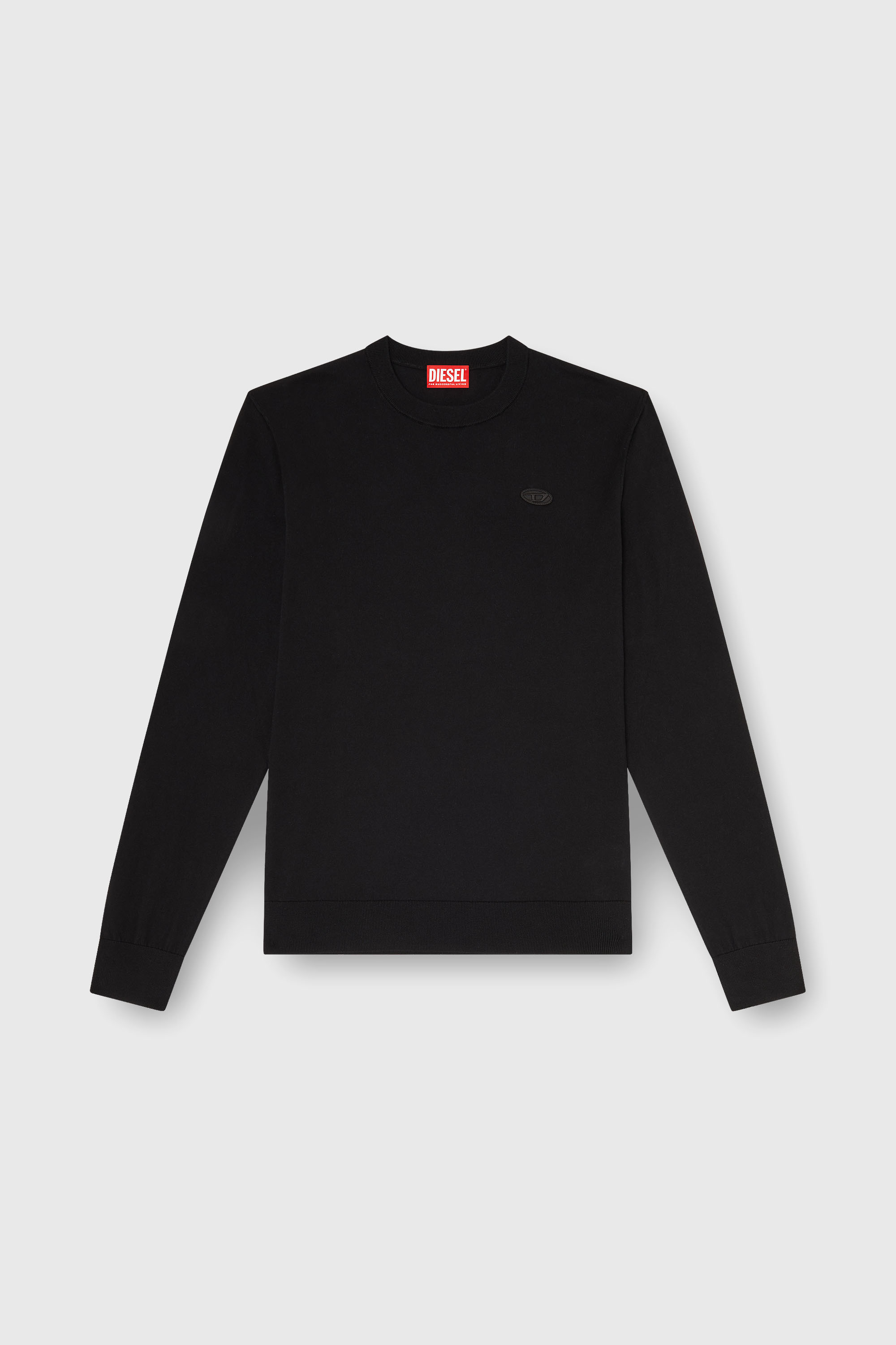 Diesel - K-FREEX-TAG-T92, Maille en coton avec logo ton sur ton Homme in Noir - 2