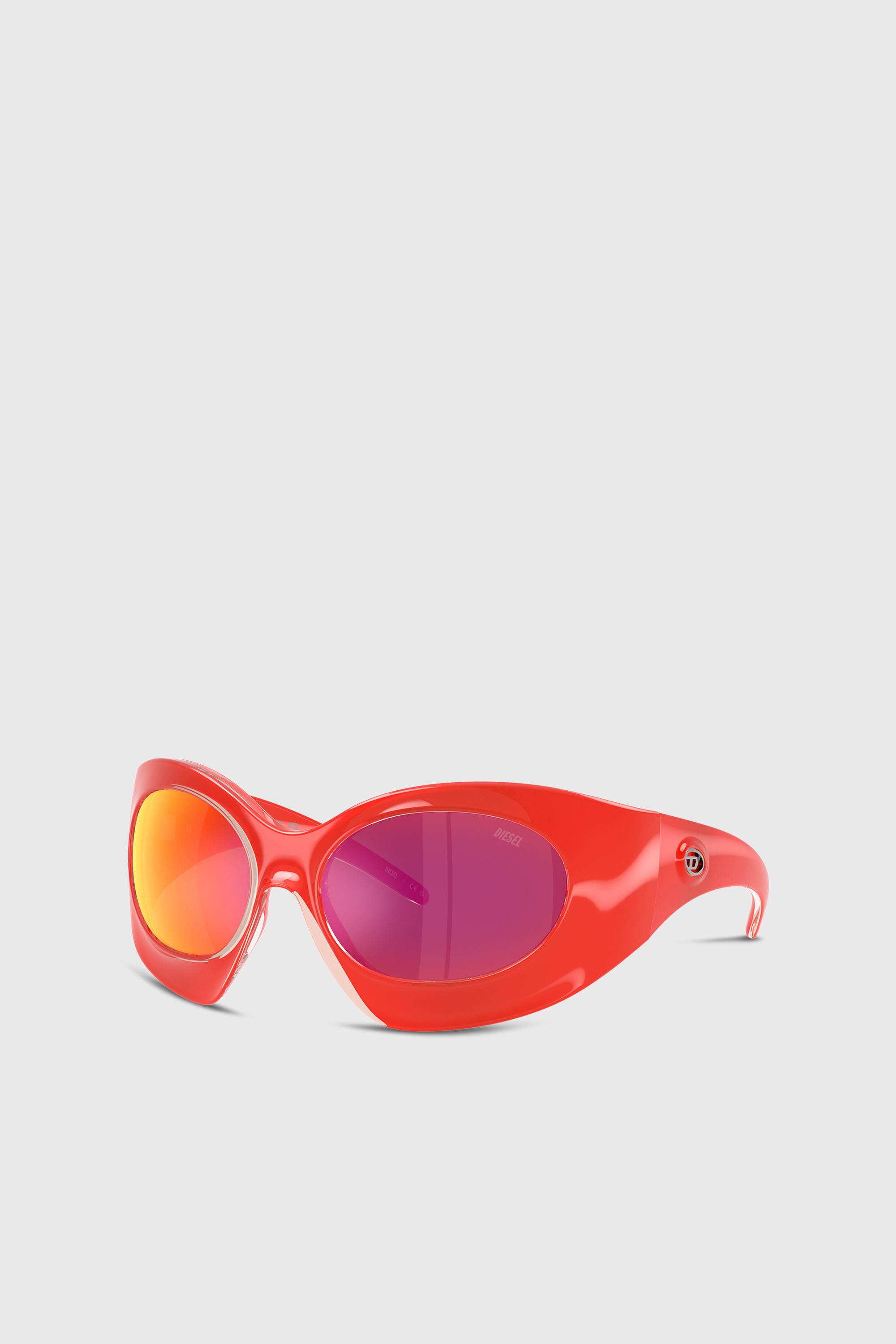 Diesel - Tropik_ta Sunnies, Unisex Sonnenbrille mit Wickelform in Orange - 4