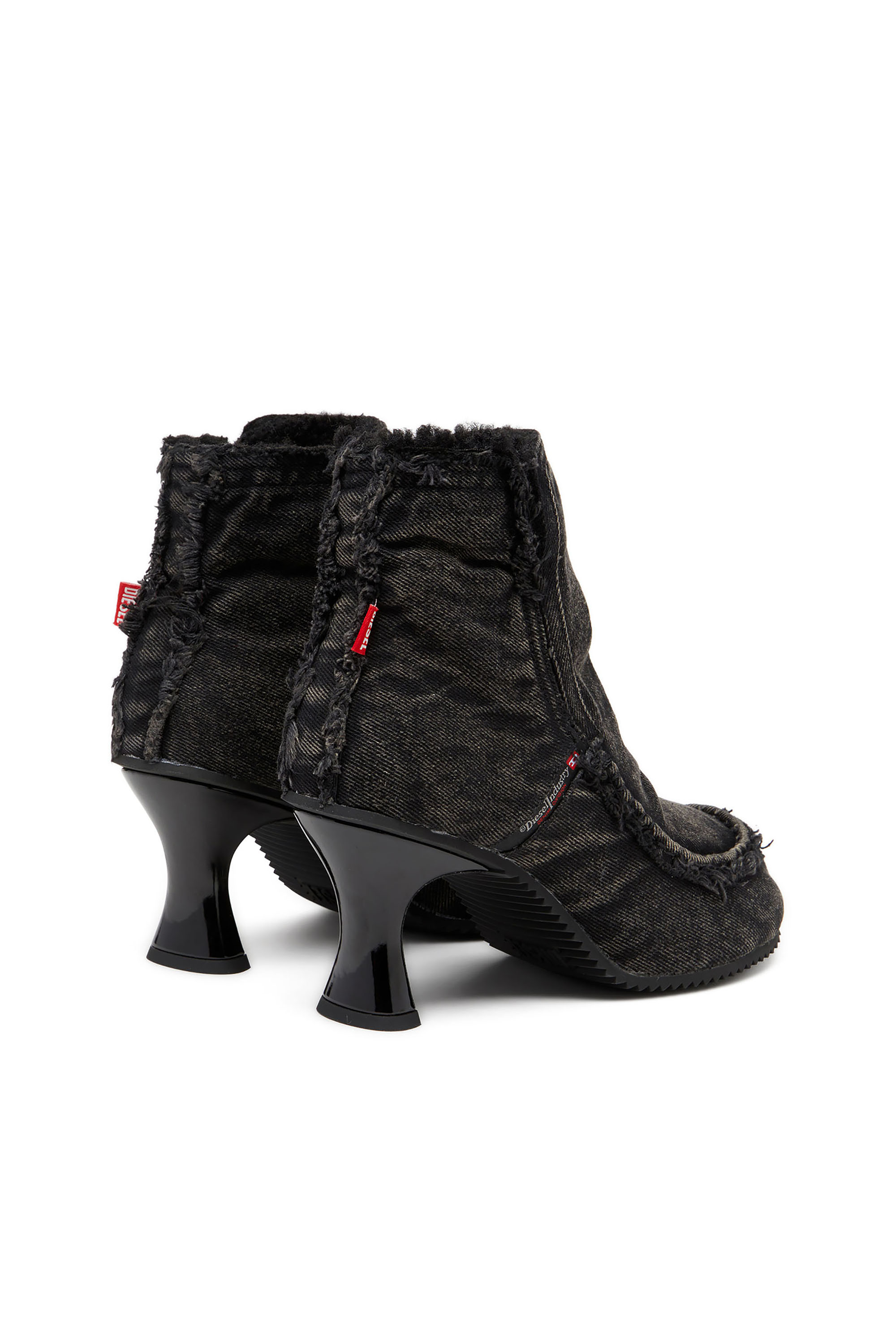 Diesel - D-WOODSTOCK HEEL AB, D-Woodstock - Stivali in denim con tacco Donna in Nero - 4
