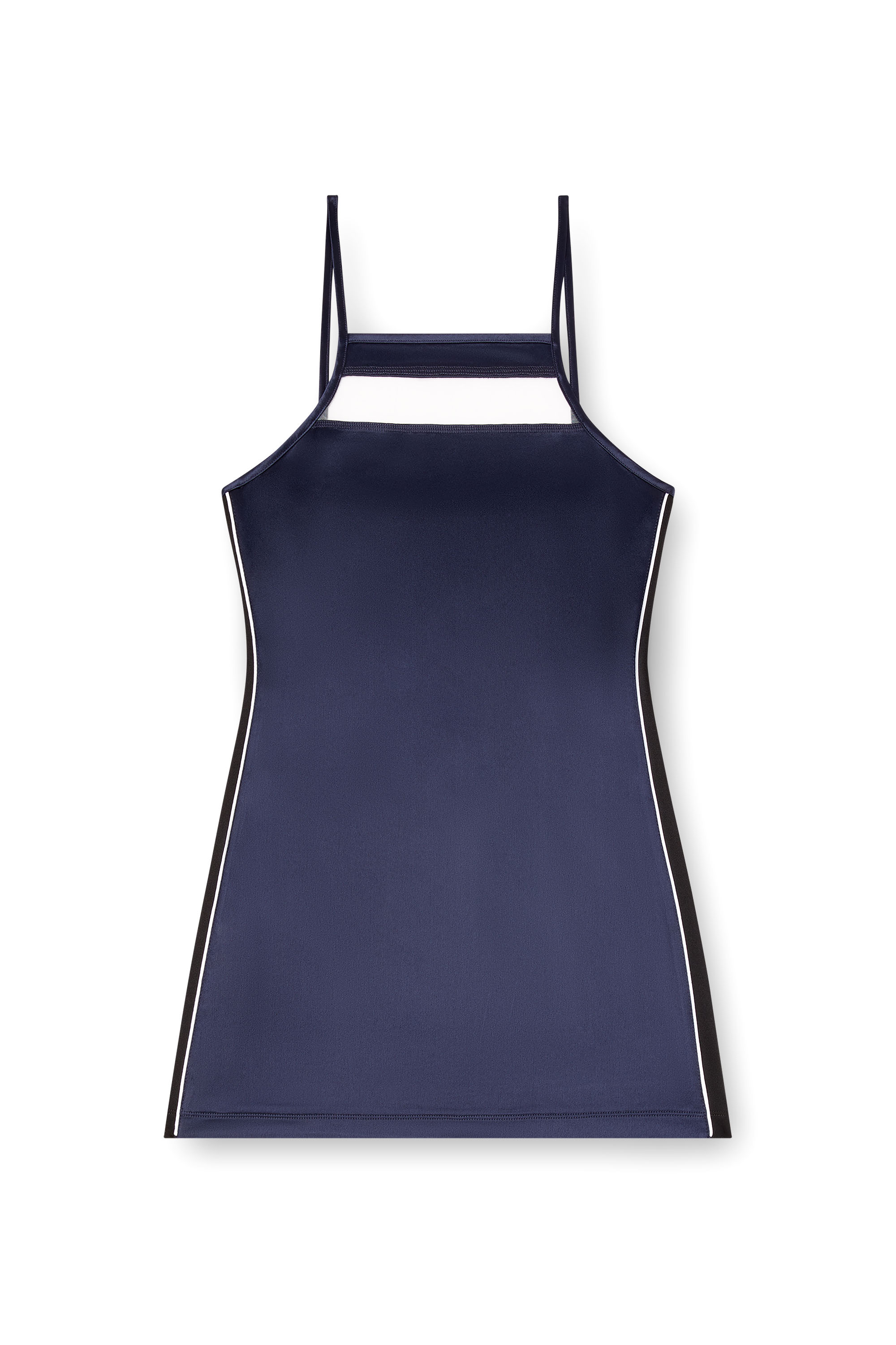 Diesel - D-AFFY, Robe courte en satin, tricot et tulle Femme in Bleu - 1