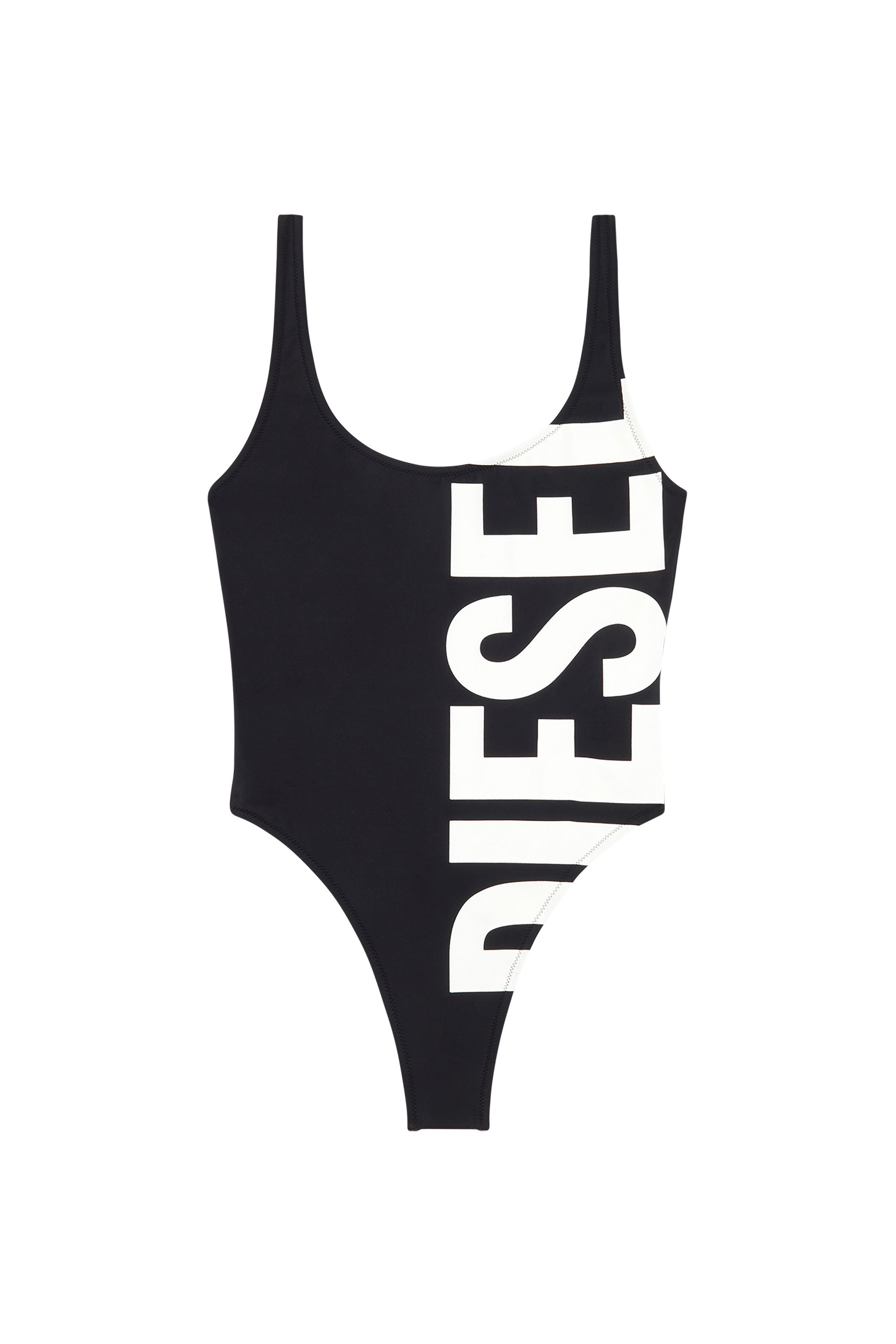Diesel - BFSW-KYLIA, Damen Badeanzug mit großem Diesel-Print in Schwarz - Image 4