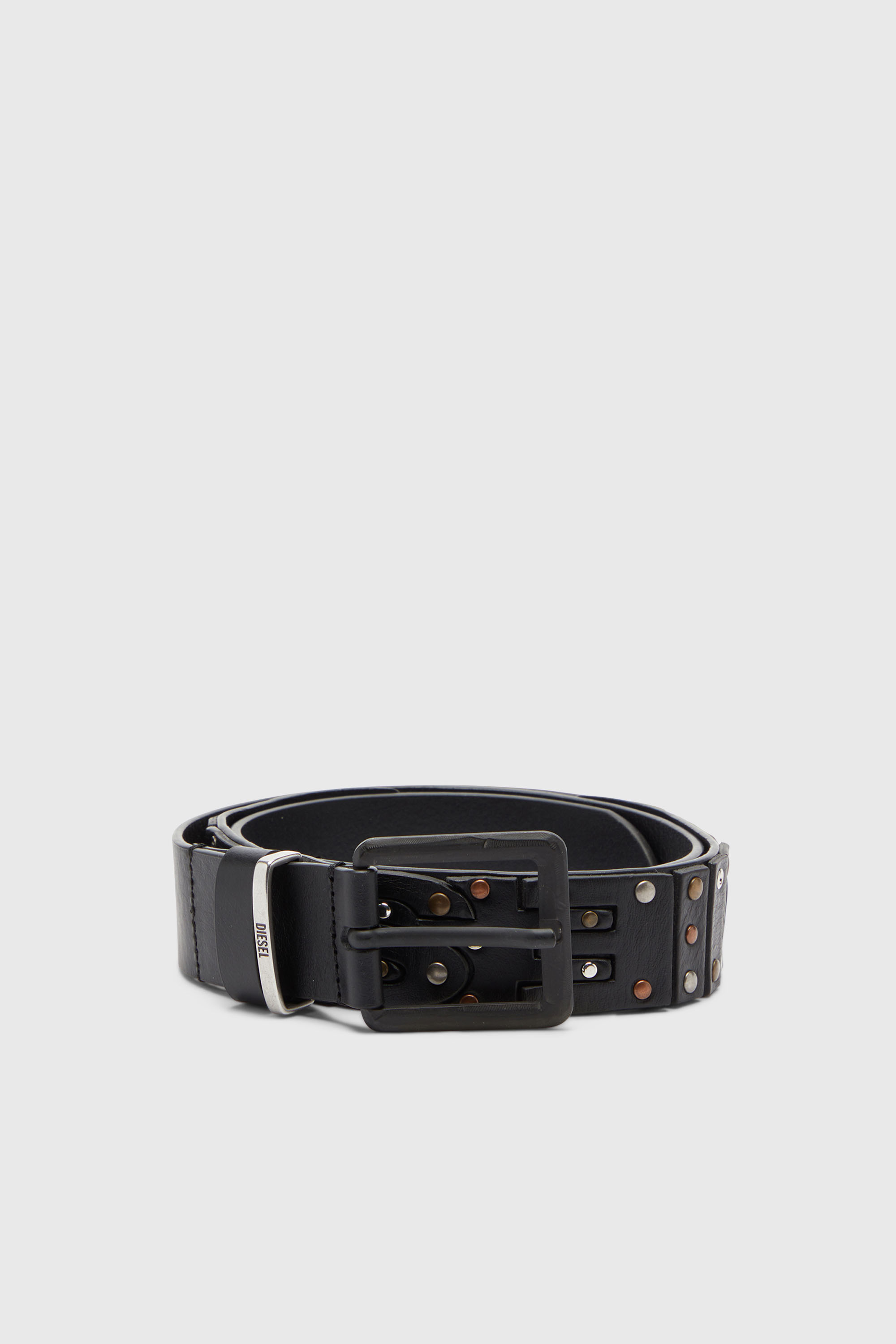 Diesel - B-DSL RIVETS, Cintura 4 cm in pelle con borchie e rivetti Unisex in Nero - 1