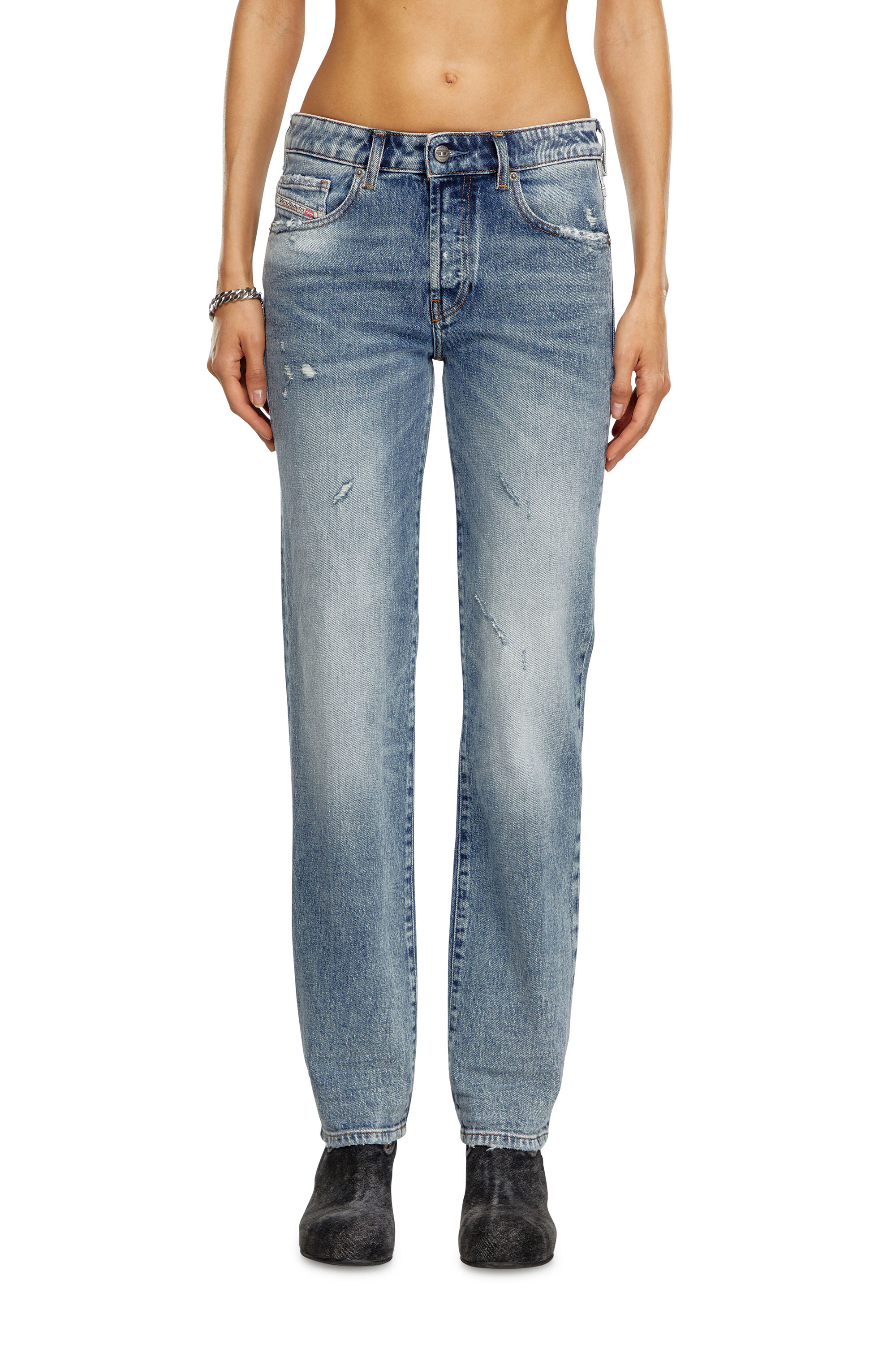 Diesel - Donna Straight Jeans 1989 D-Mine 09J57, Blu medio - Image 2