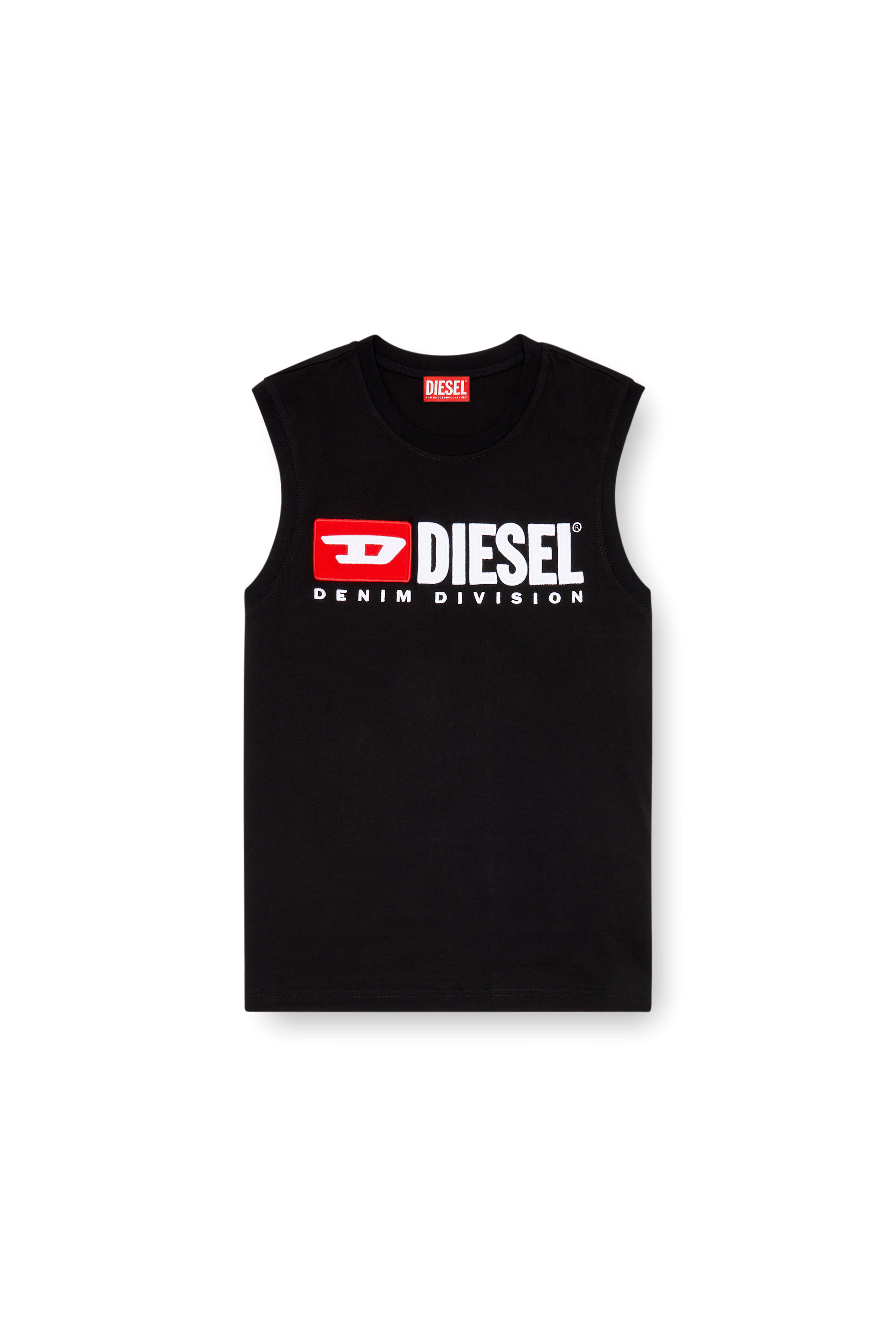 Diesel - T-ISCO-DIV, Homme Débardeur avec logo imprimé sur le devant in Noir - Image 3